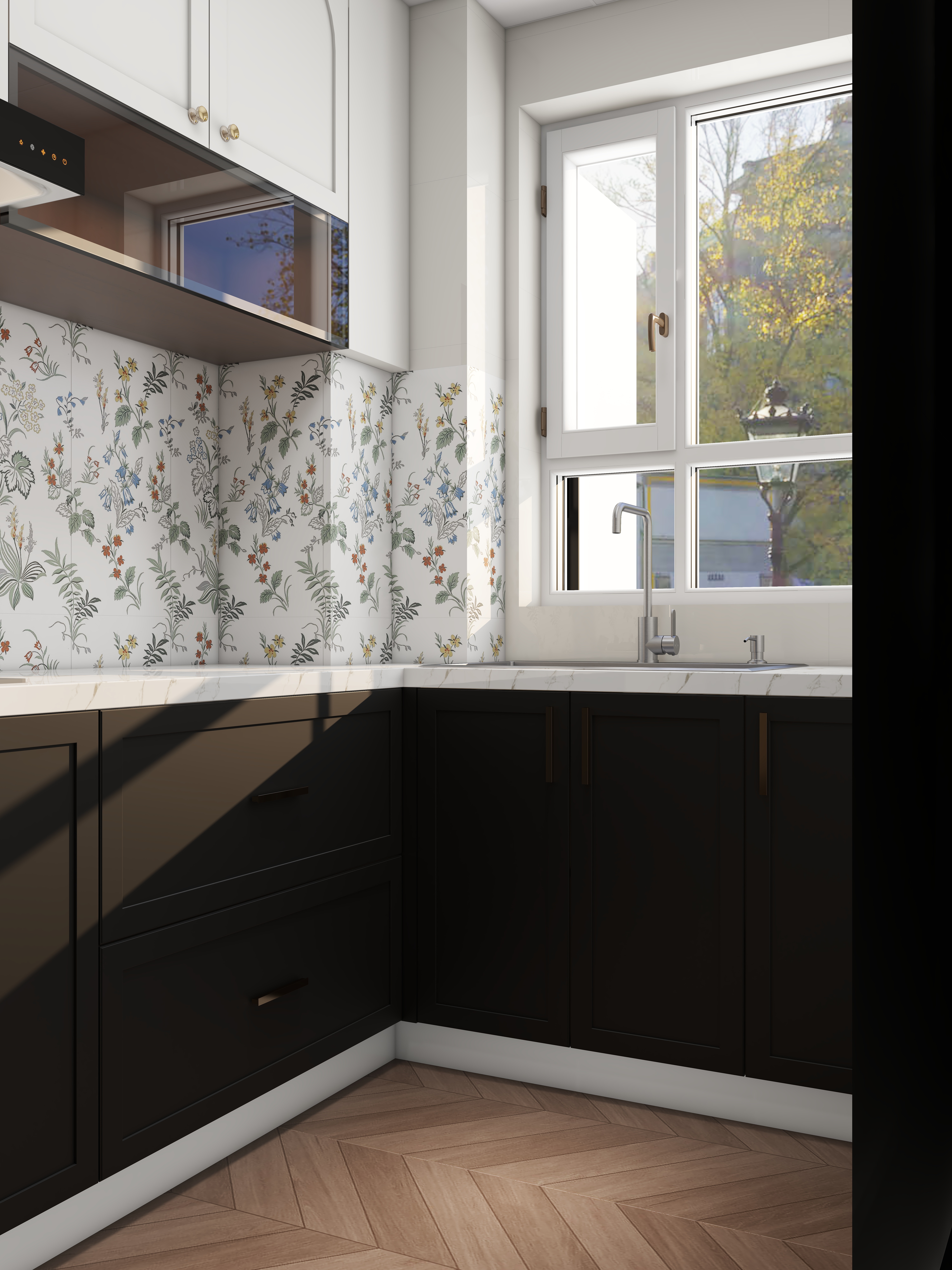 此效果图简单参考-御风8号楼64㎡2室一层厨房装修效果图第2张