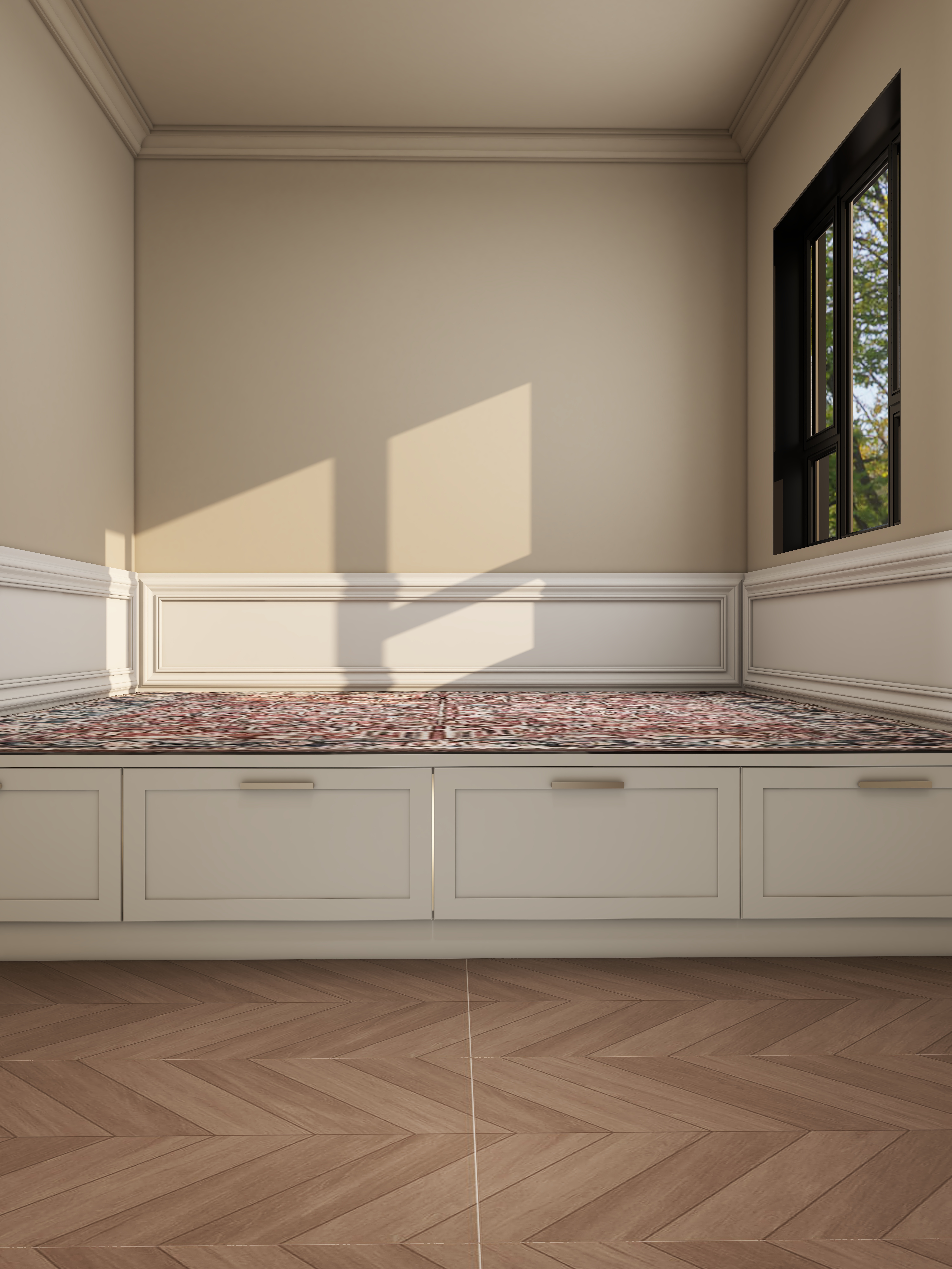 此效果图简单参考-御风8号楼64㎡2室一层主卧装修效果图第2张