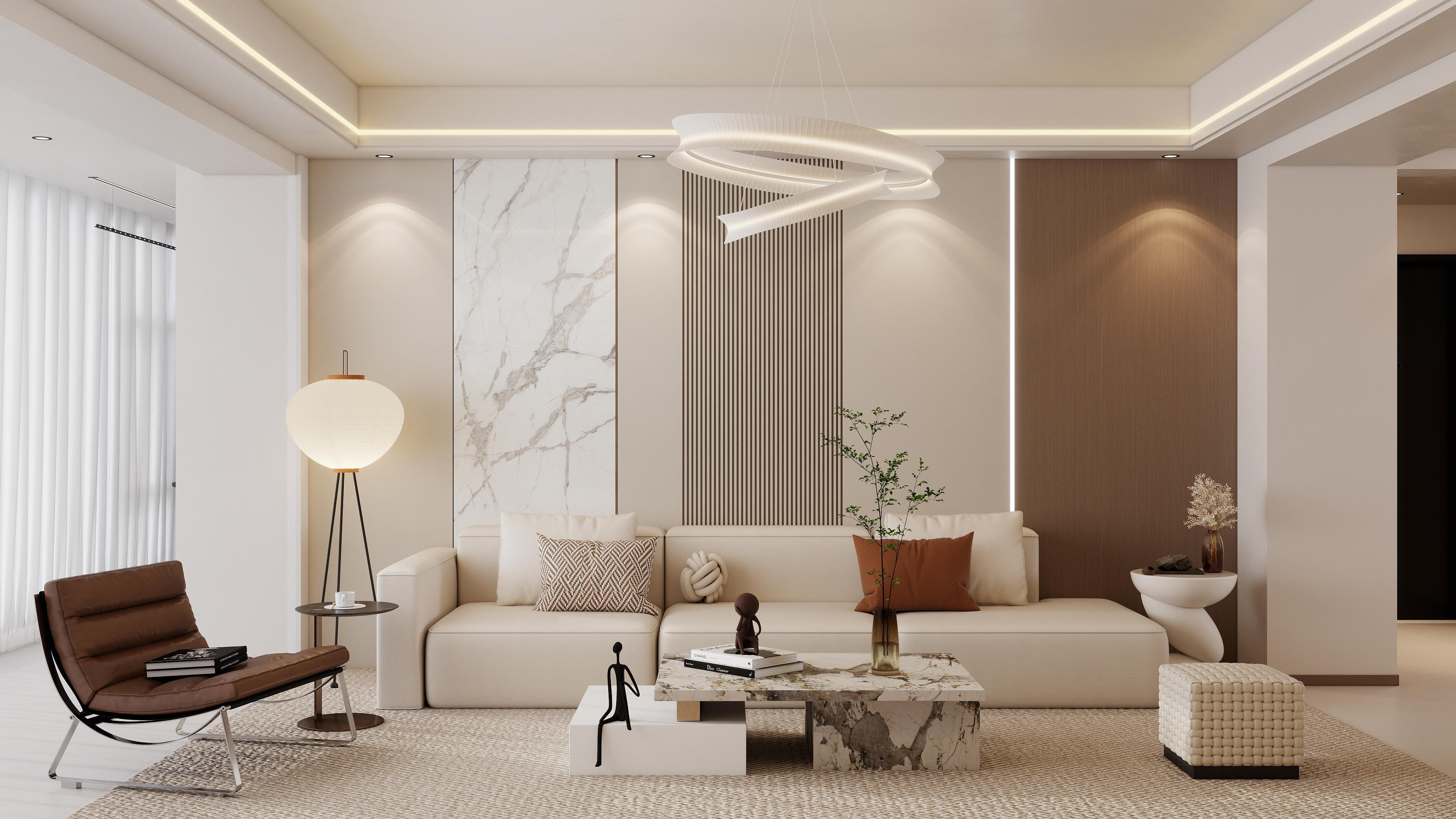 李佳洋-阳光润苑140平现代3室装修效果图