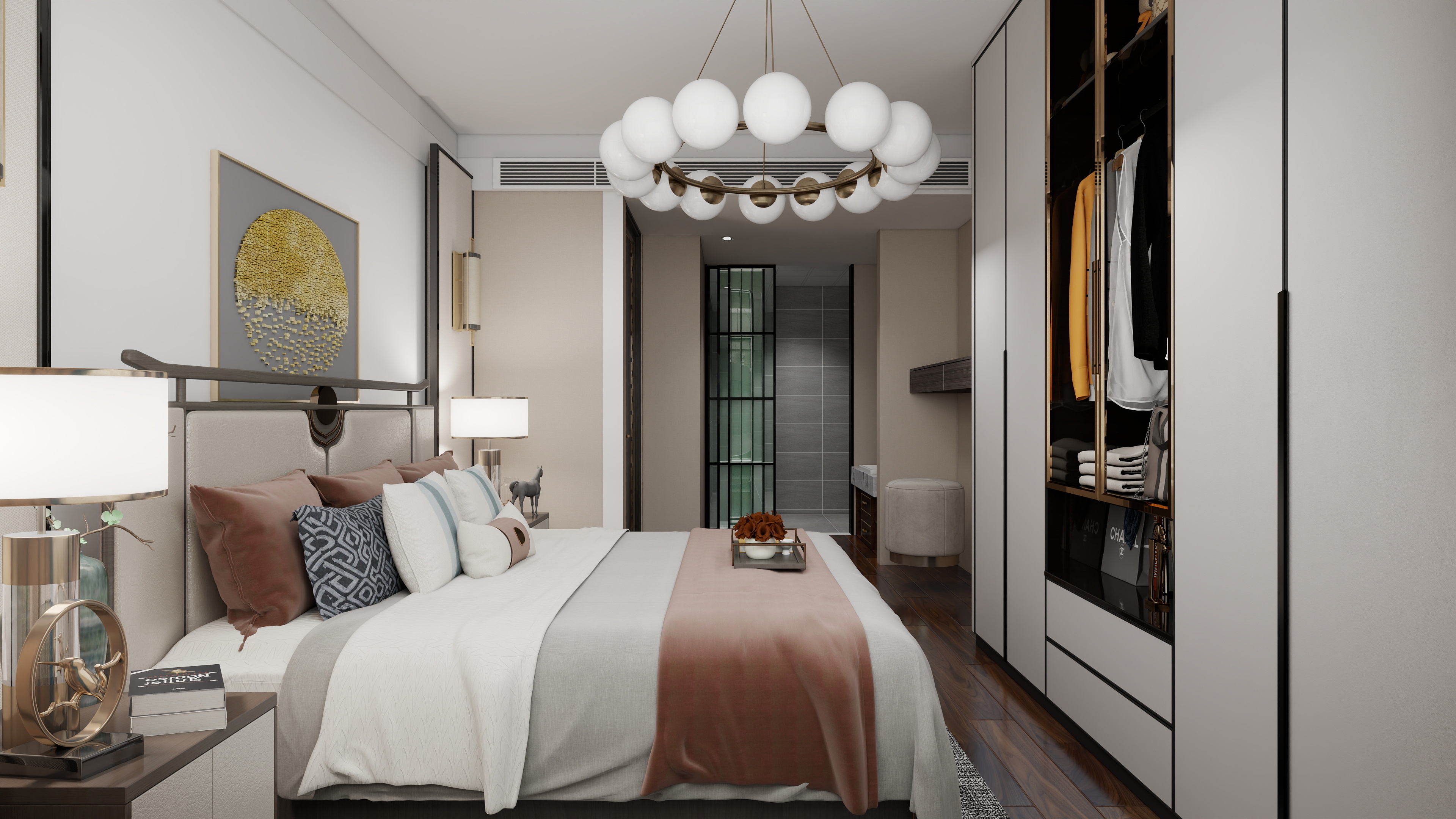 1771*teUq-四川艺术职业学院 卢美意一层卧室装修效果图第4张