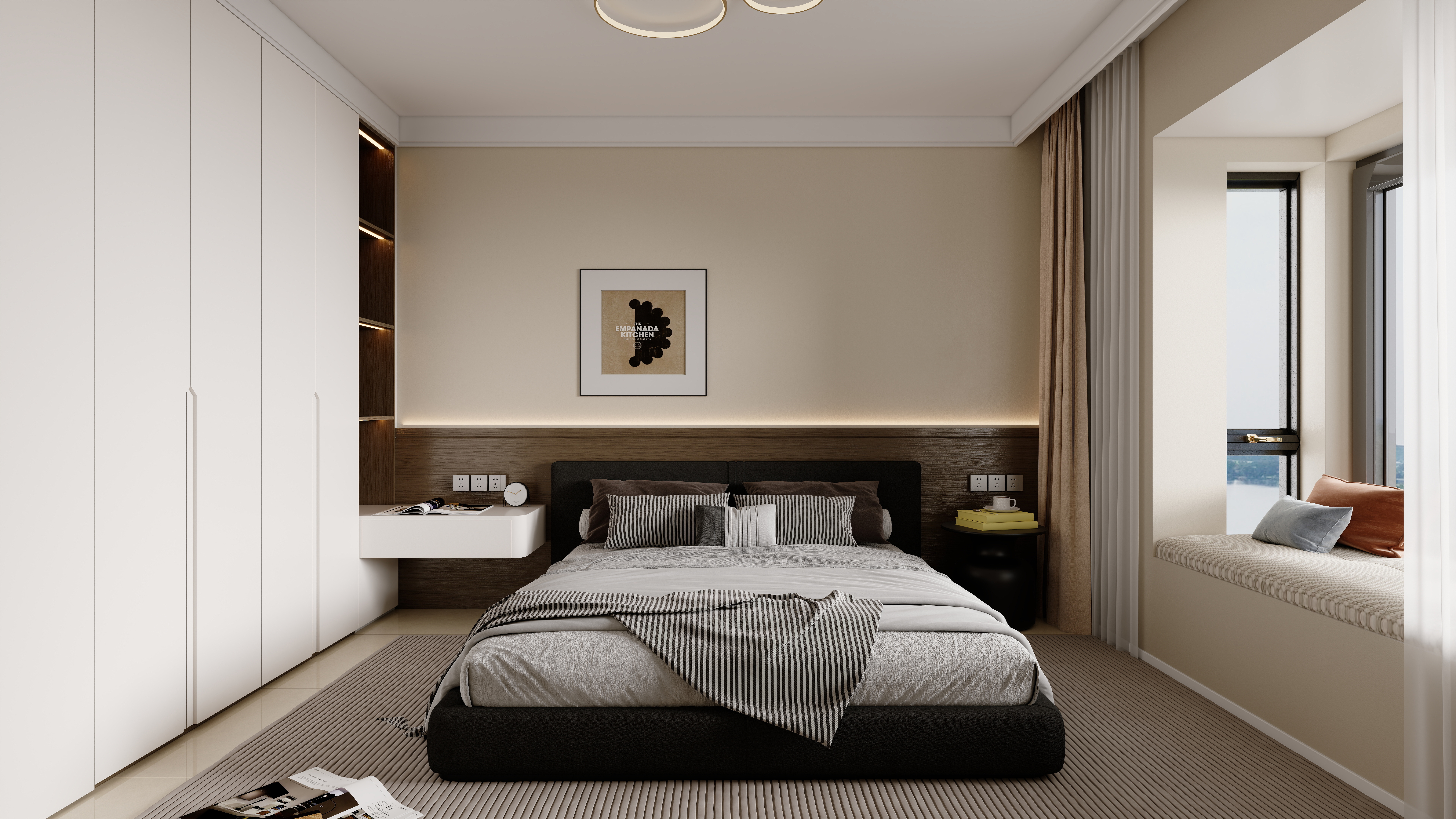 星空设计desgin-现代简约109㎡3室一层主卧装修效果图第1张