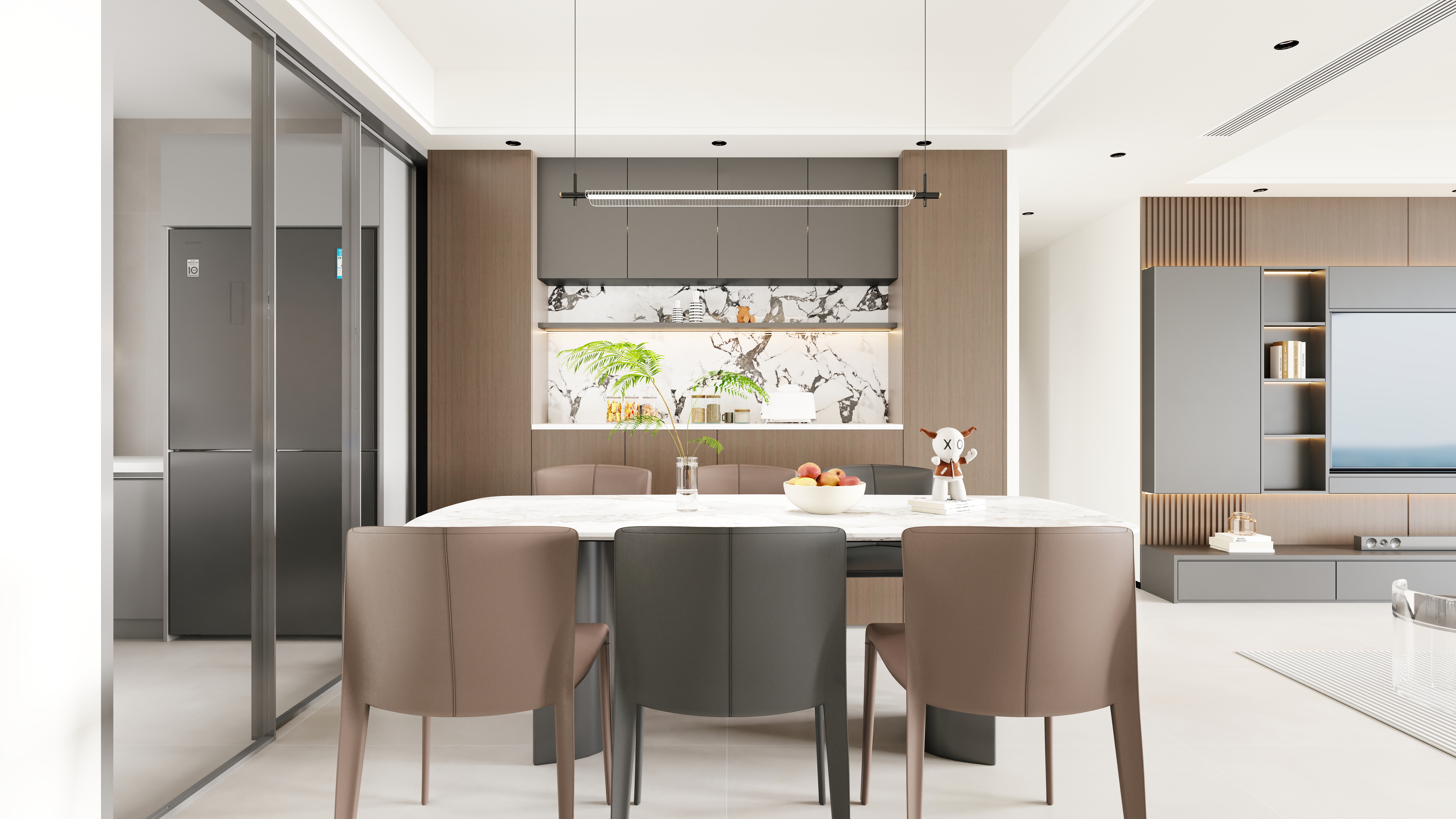 星空设计desgin-现代简约138㎡3室一层客餐厅装修效果图第1张