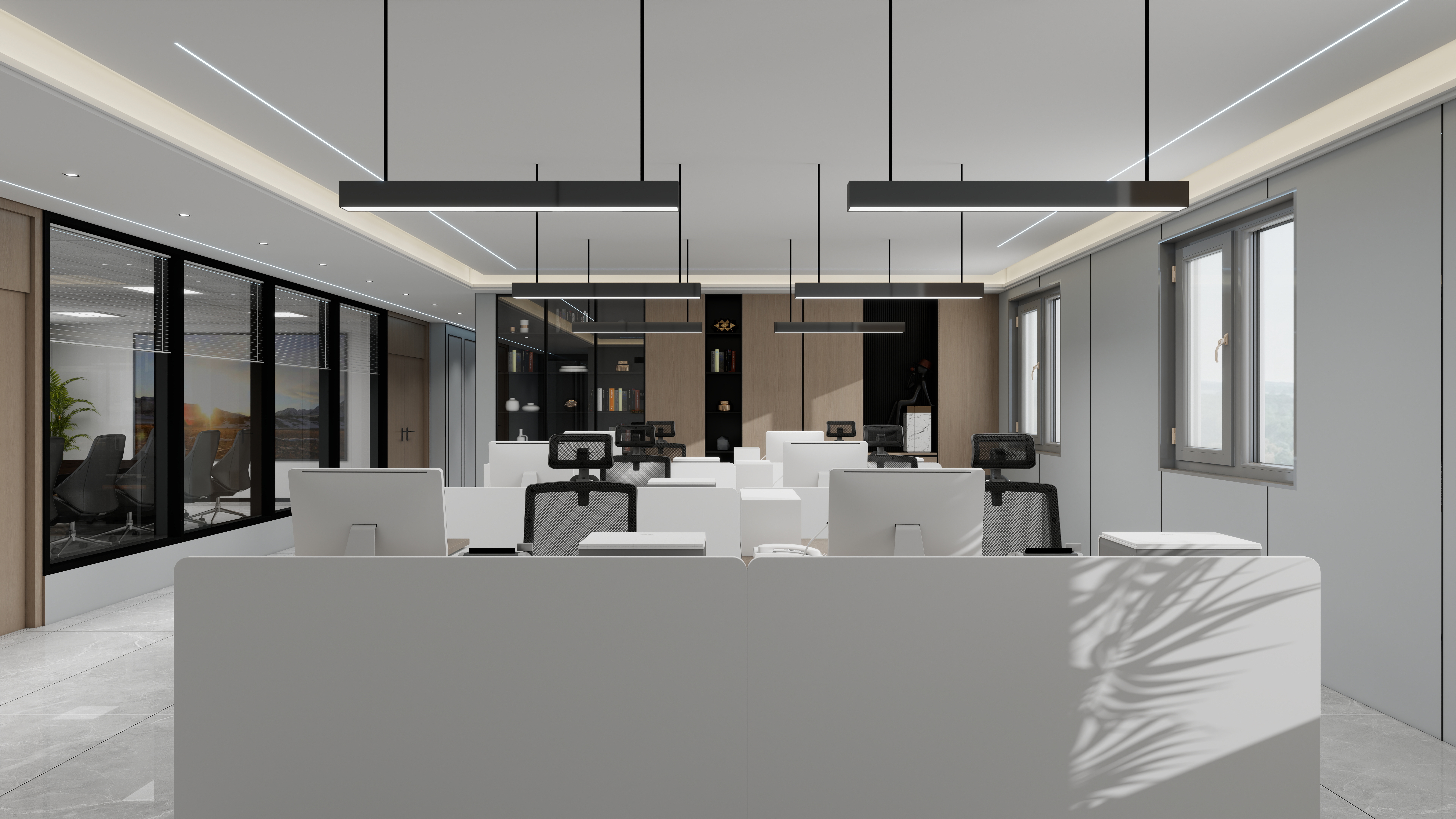 设计师玉京子-蓝鲸办公室一层综合办公室装修效果图第1张