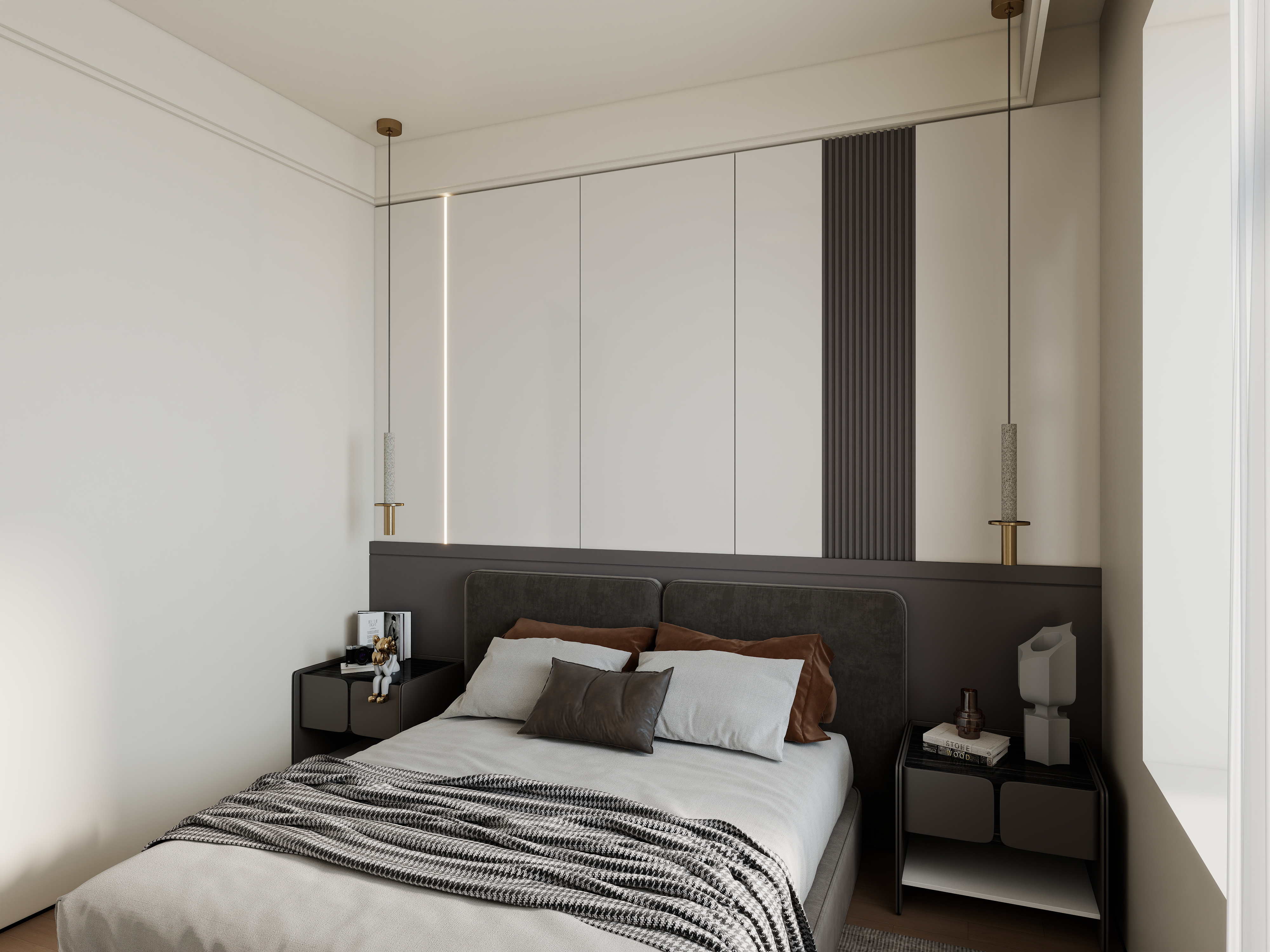 艺雅丽-77平意式  一层主卧装修效果图第1张