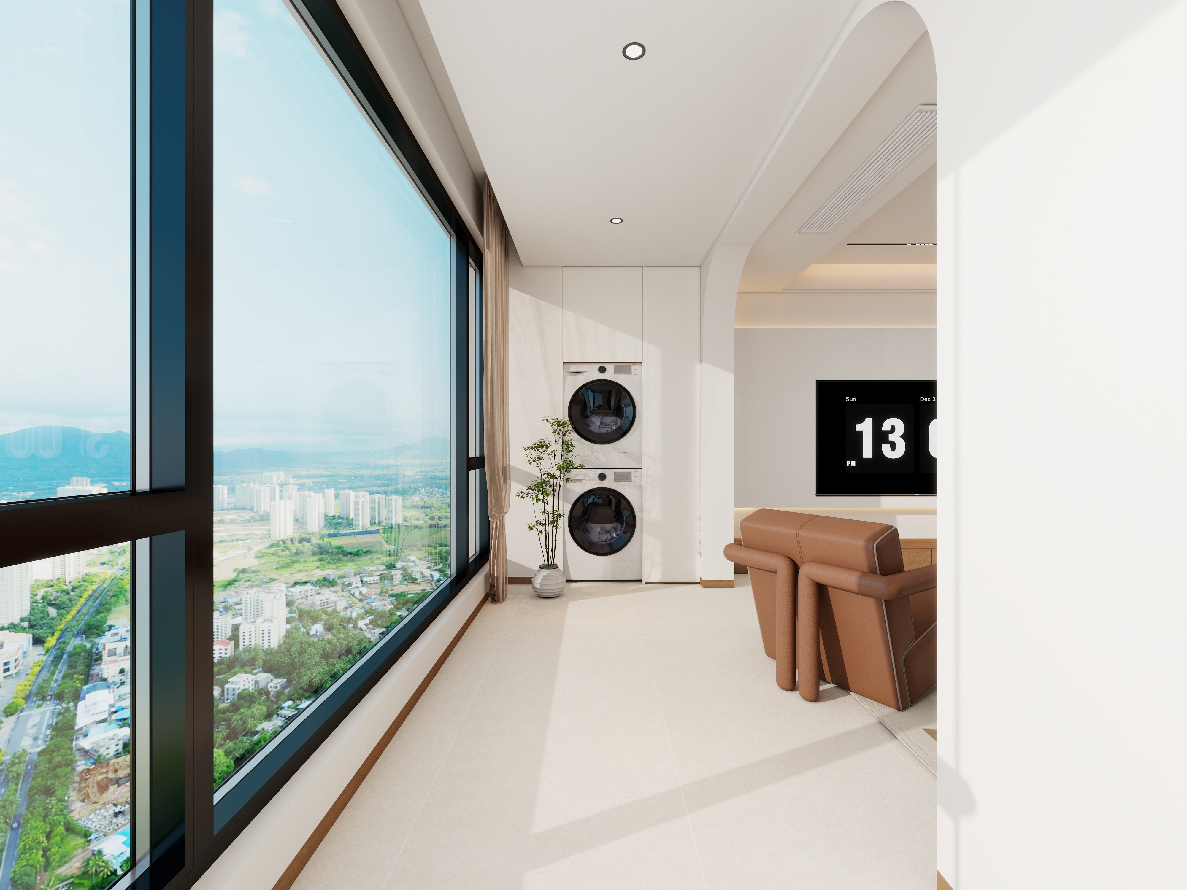 果乐设计-108方奶油中古风格三居室装修效果图