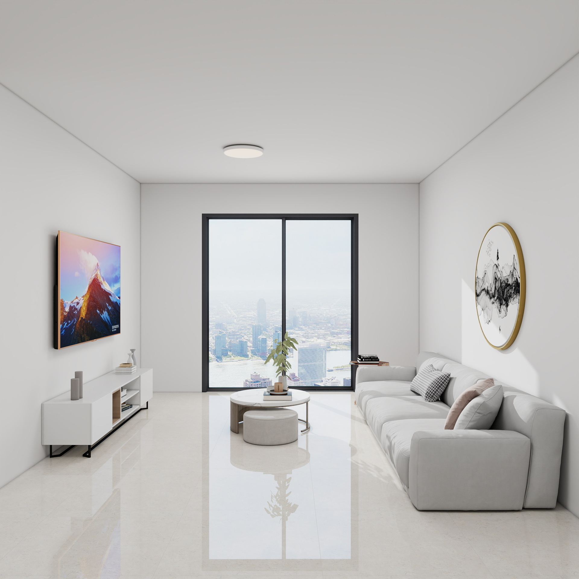 100元设计方案-83m²现代简约风格 装修效果图