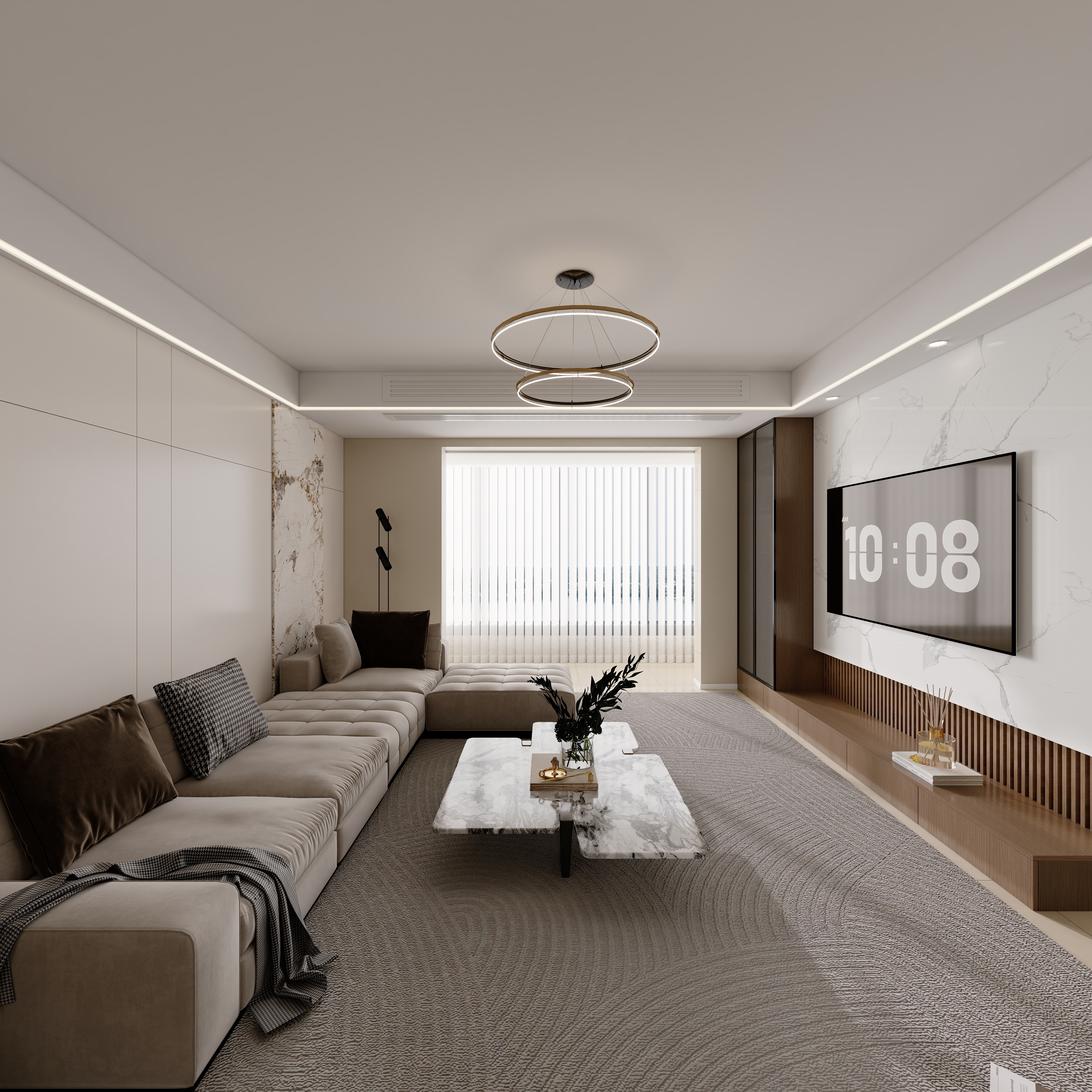 星空设计desgin-现代简约109㎡3室一层客餐厅装修效果图第3张