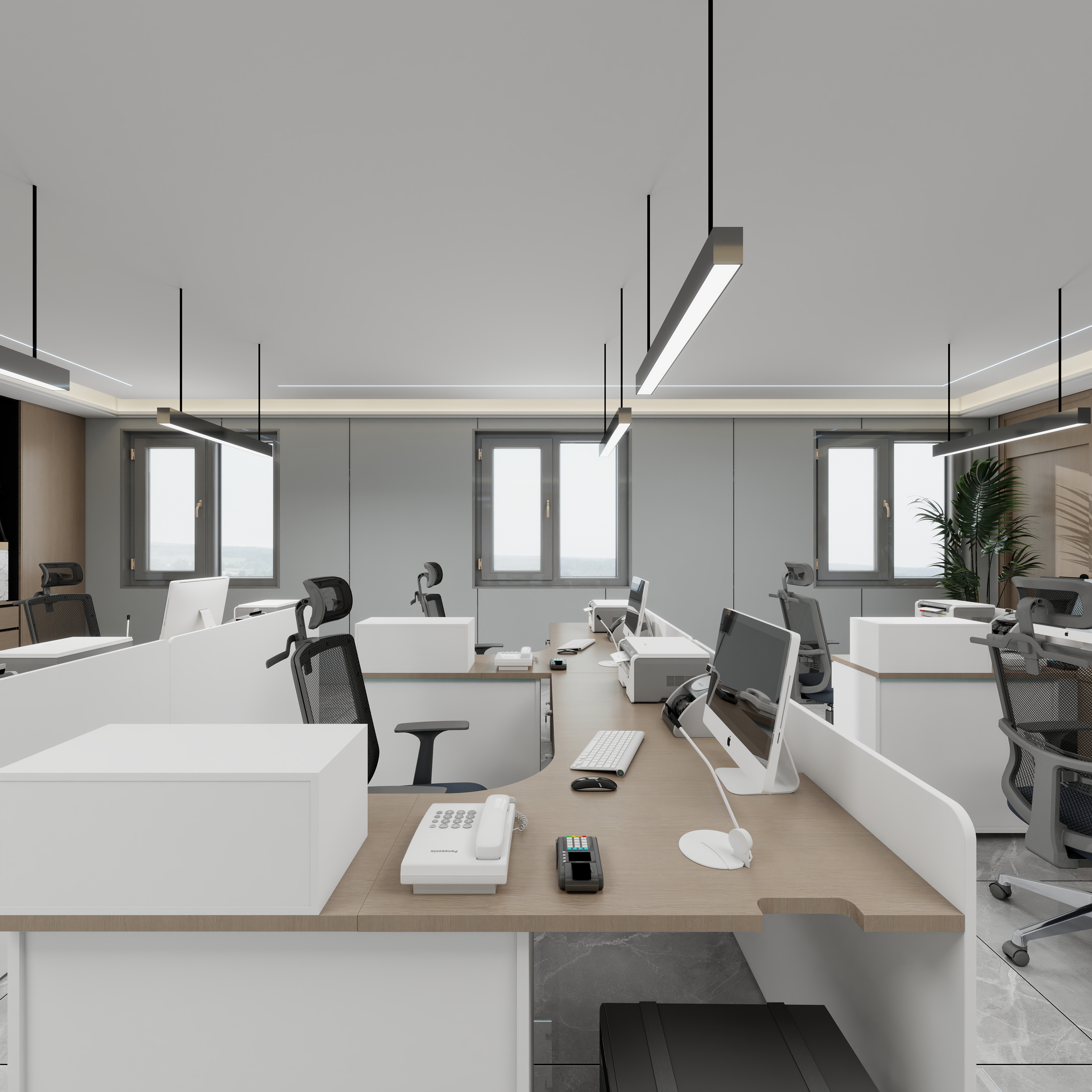 设计师玉京子-蓝鲸办公室一层综合办公室装修效果图第3张