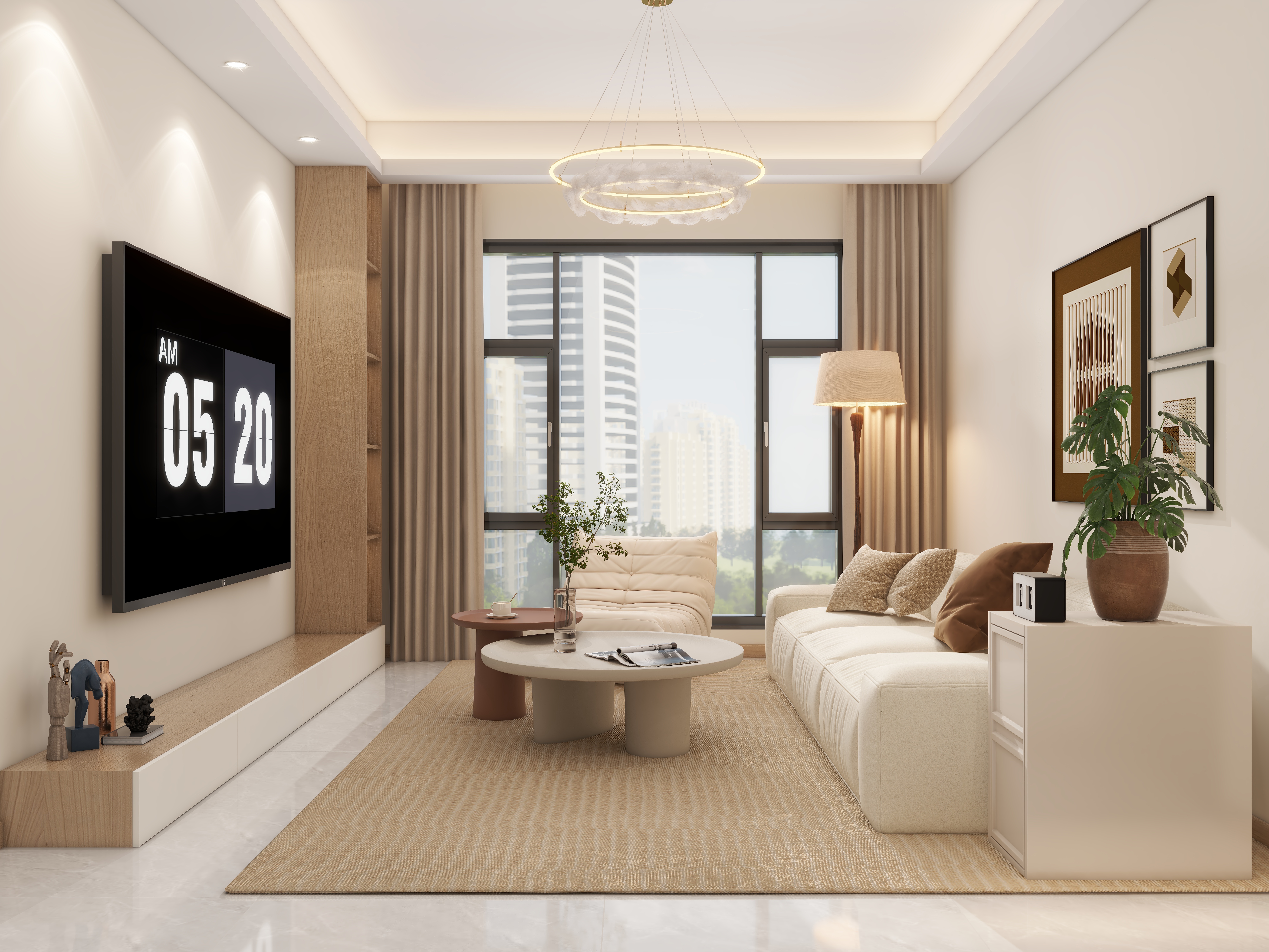 李佳洋-翠华园79平原木风2室一层客餐厅装修效果图第3张