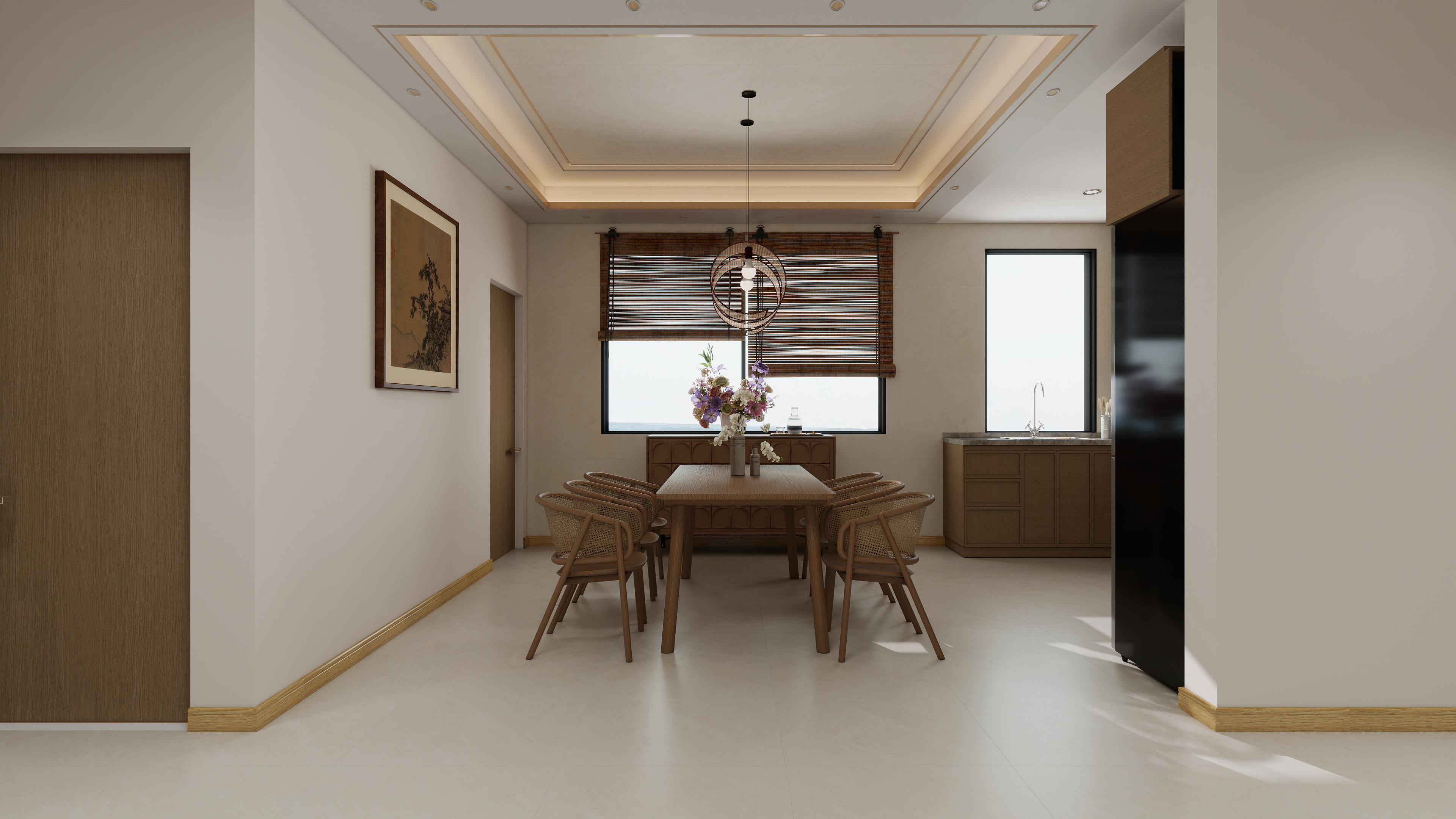 星空设计500一套-新中式161㎡4室装修效果图