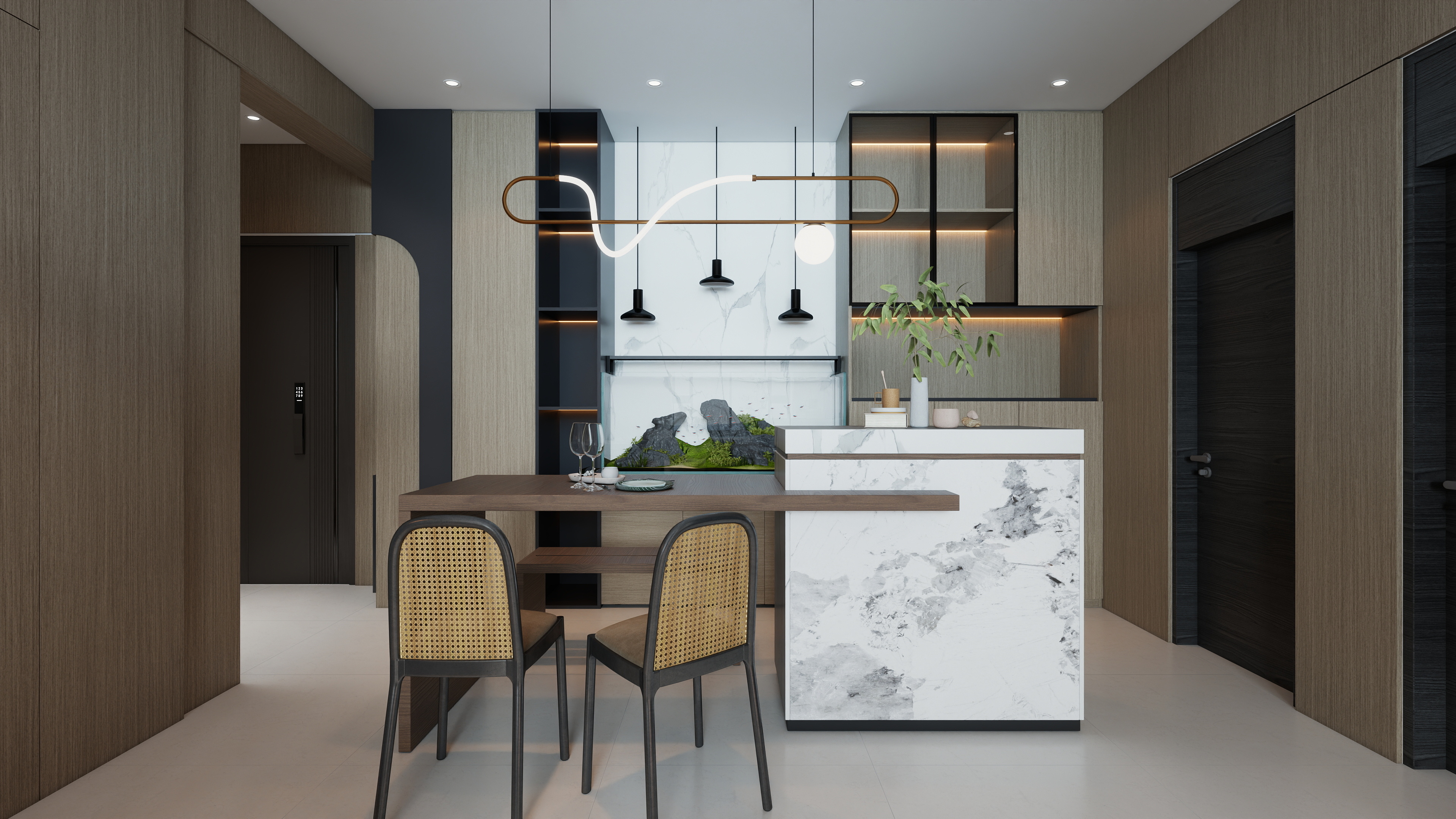 星空设计500一套-轻奢125㎡3室装修效果图