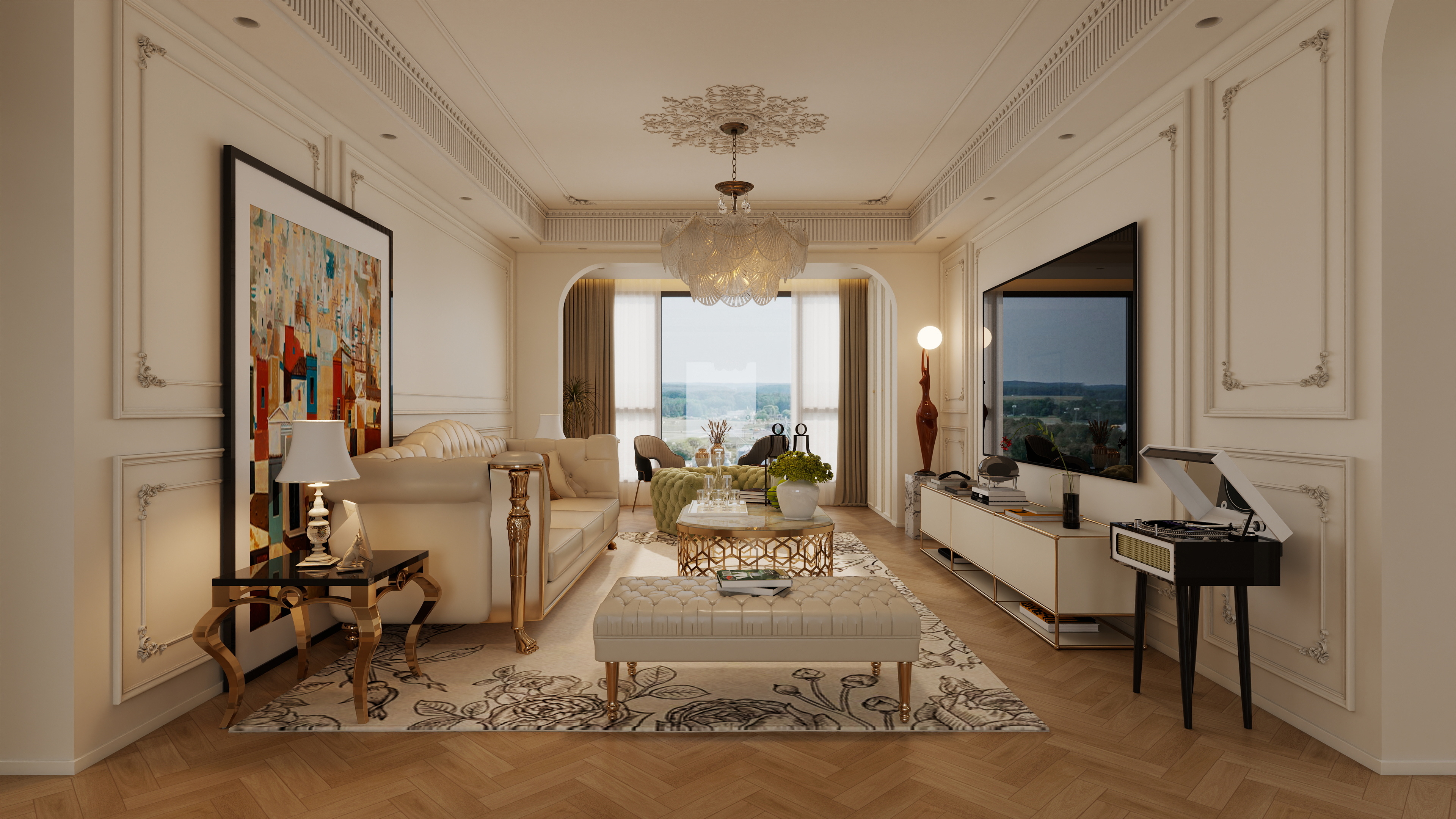 星空设计500一套-法式轻奢3室-装修设计方案