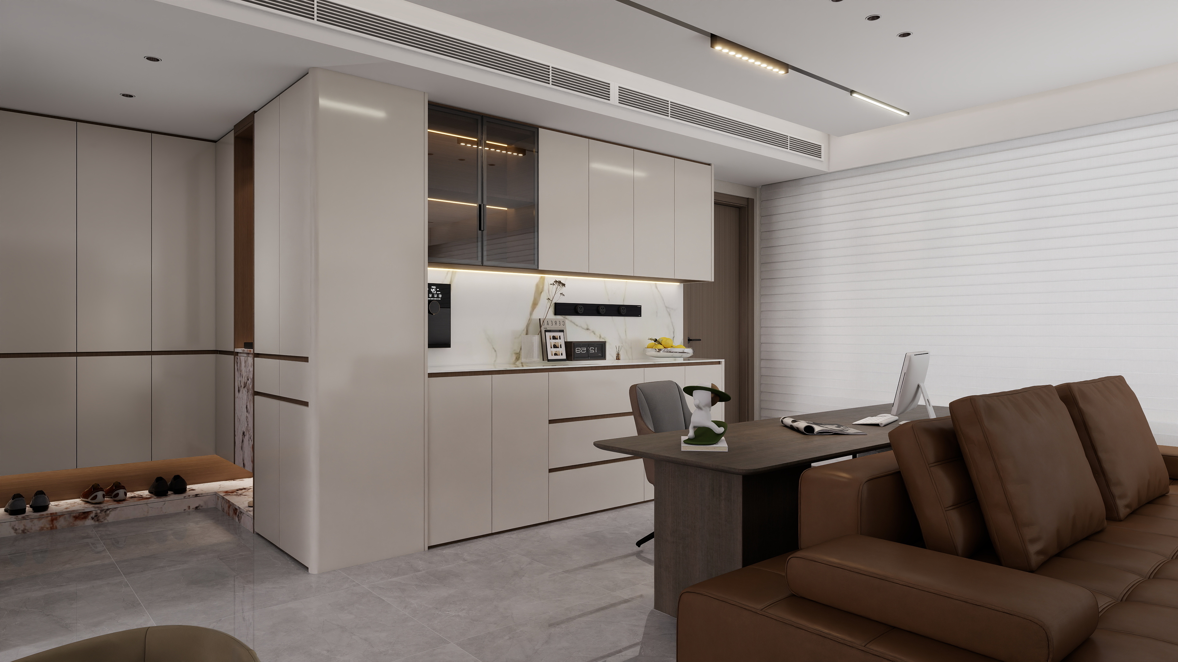 泽成LZC-168㎡4室一层客餐厅装修效果图第4张