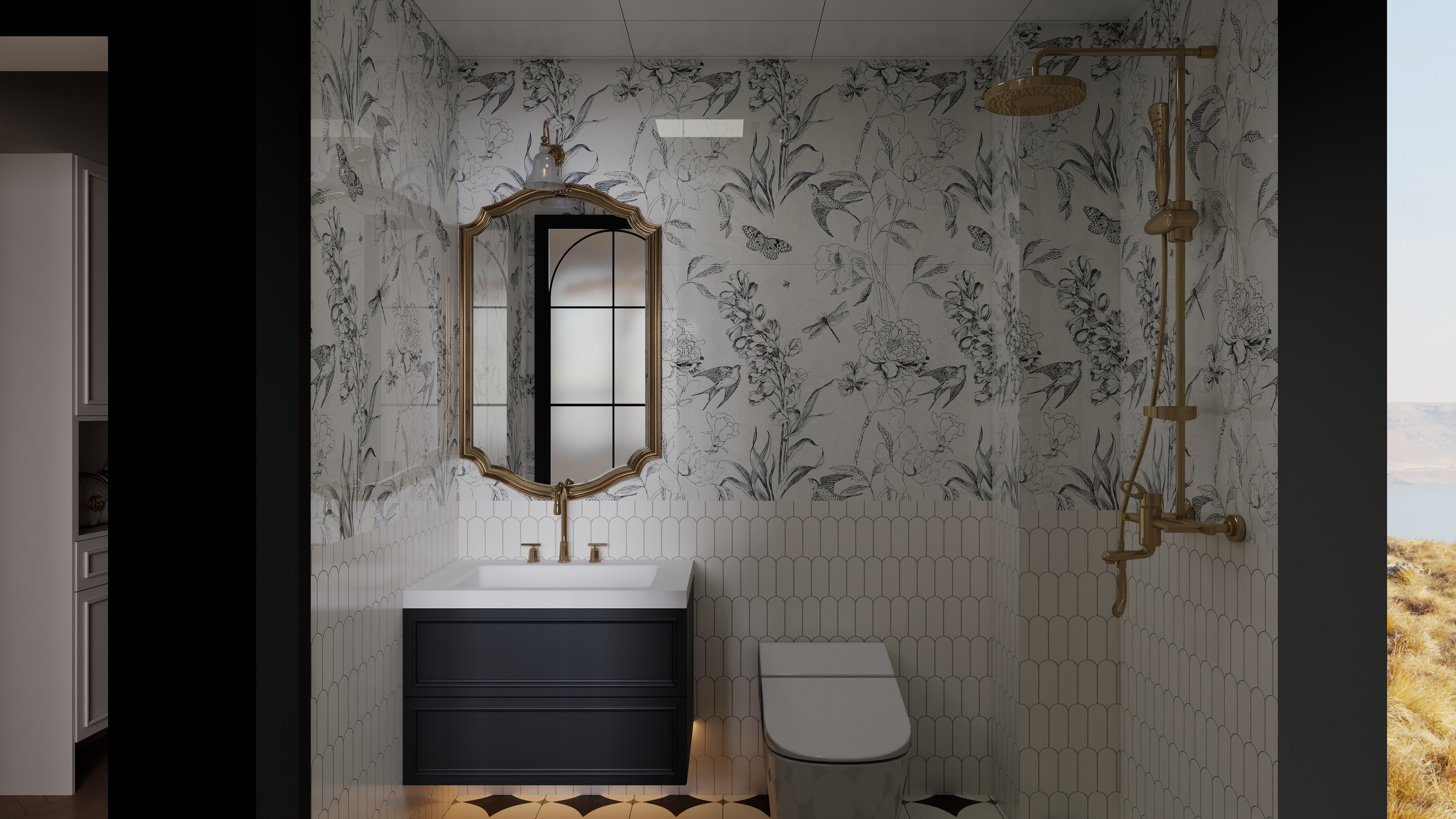 七七设计.....-未来绿洲125一层卫生间装修效果图第1张