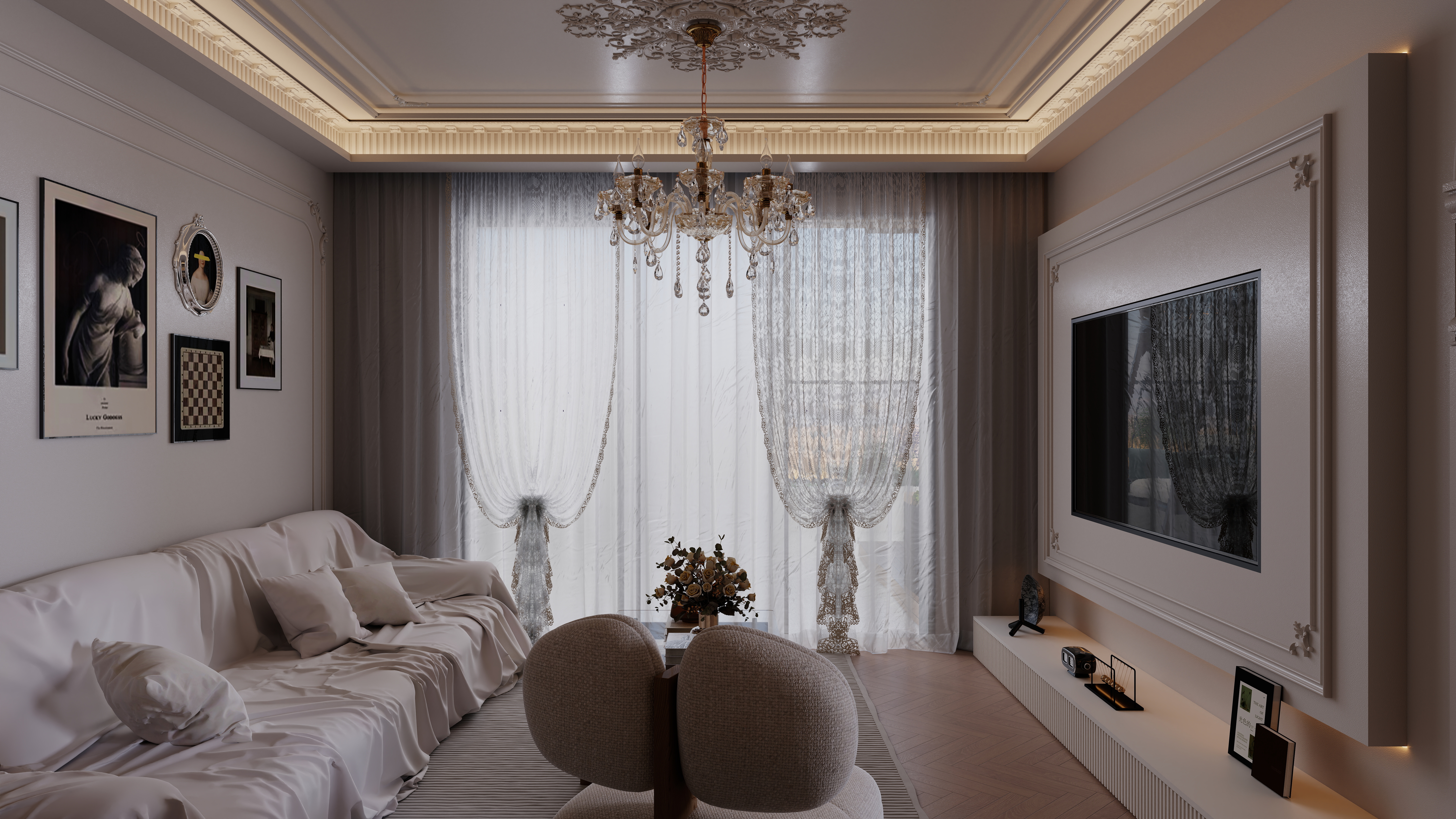 七七设计.....-未来绿洲125一层客餐厅装修效果图第3张