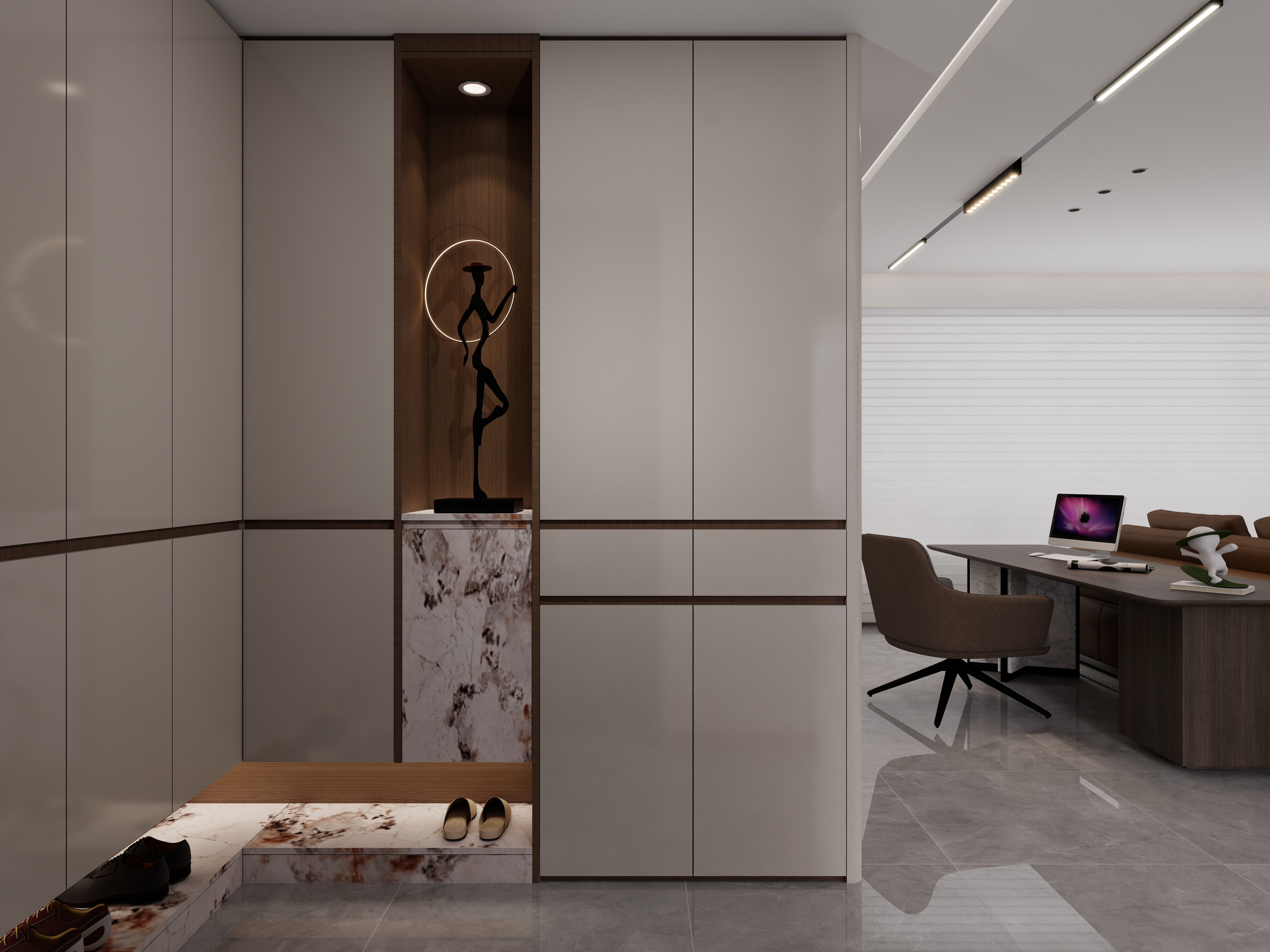 泽成LZC-168㎡4室一层客餐厅装修效果图第3张