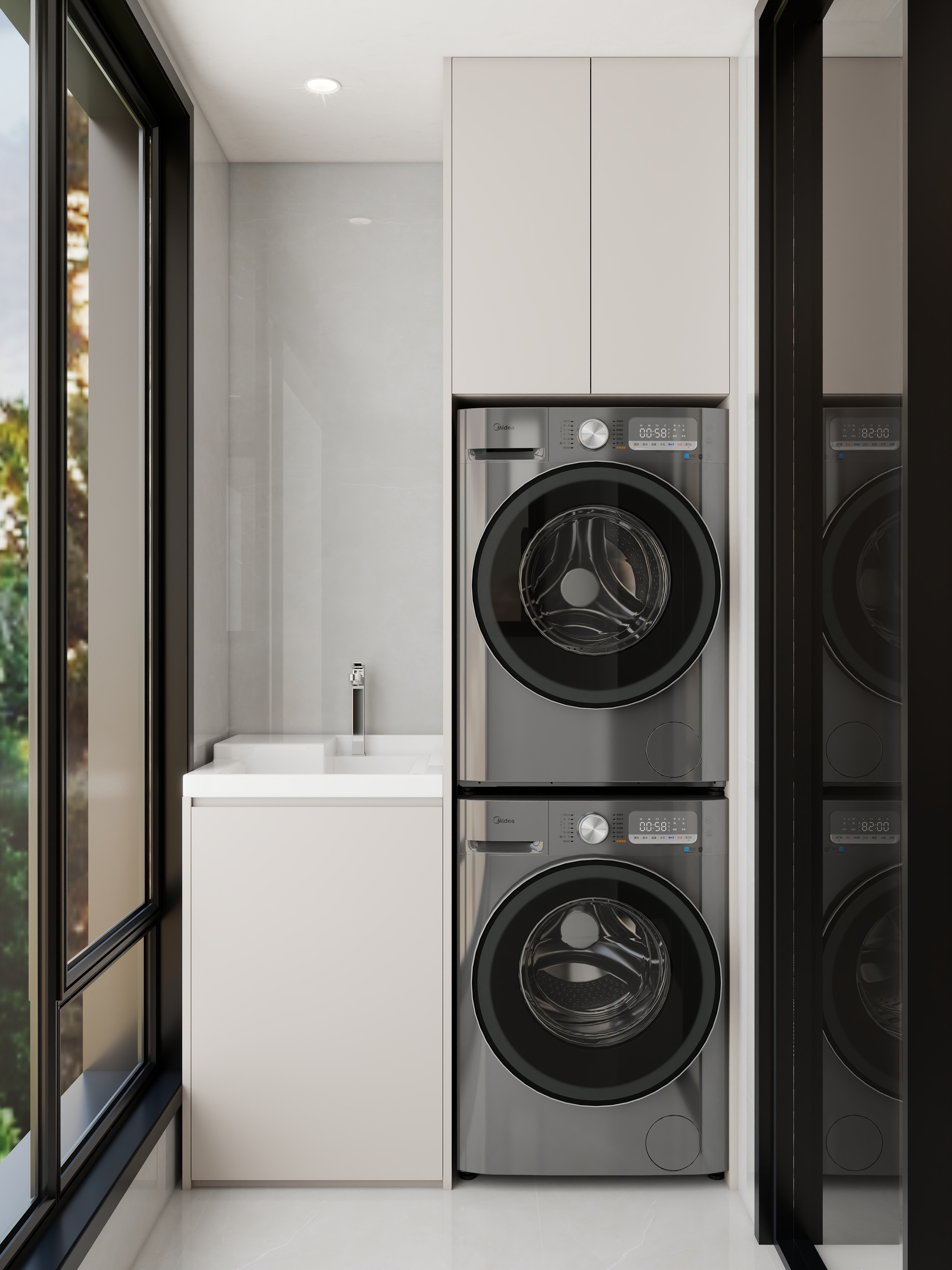 孙有权-『2025-11』136平丨现代简约四居室一层阳台装修效果图第2张