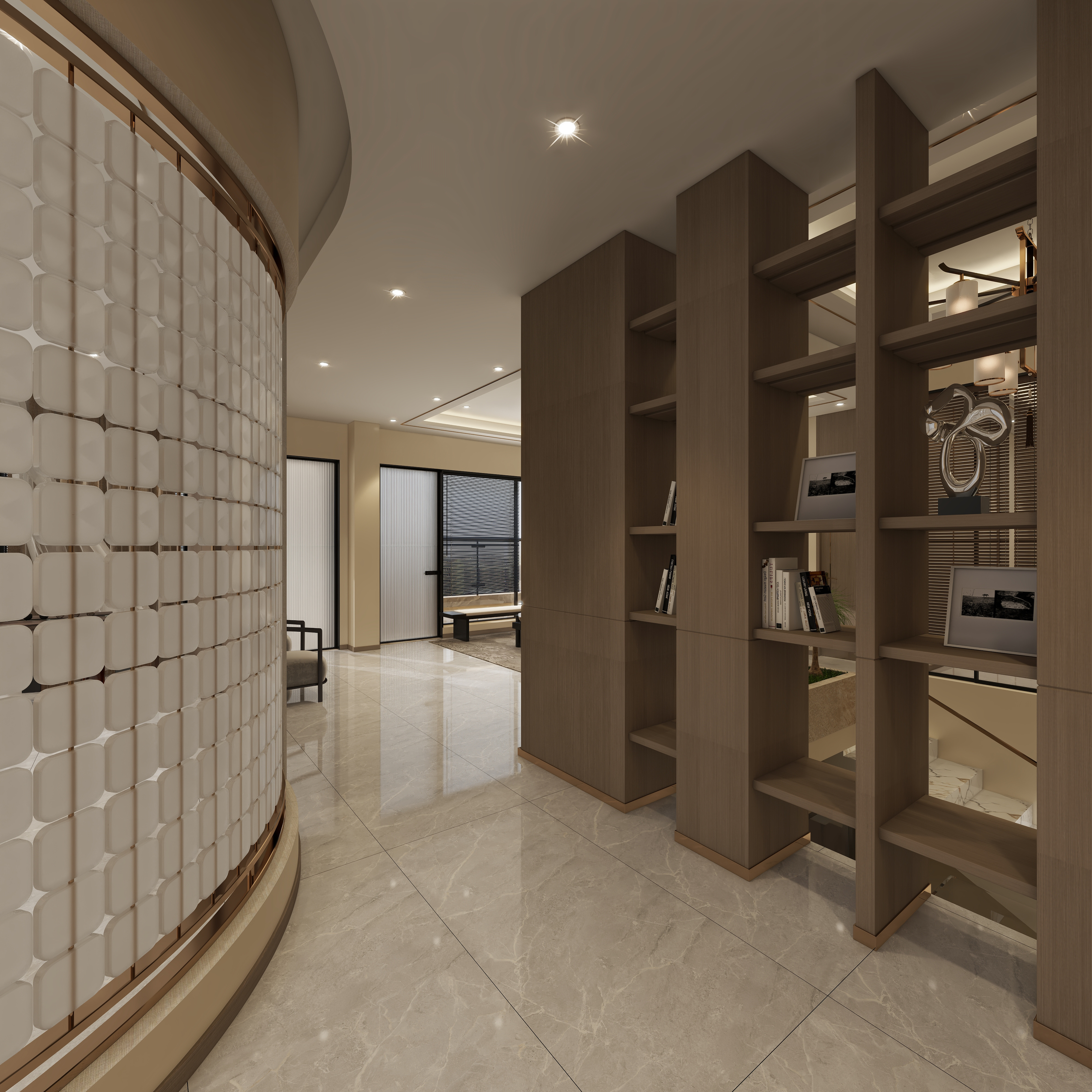 设计师珂源-金地悦海湾新中式360㎡茶楼三层休闲空间装修效果图第4张