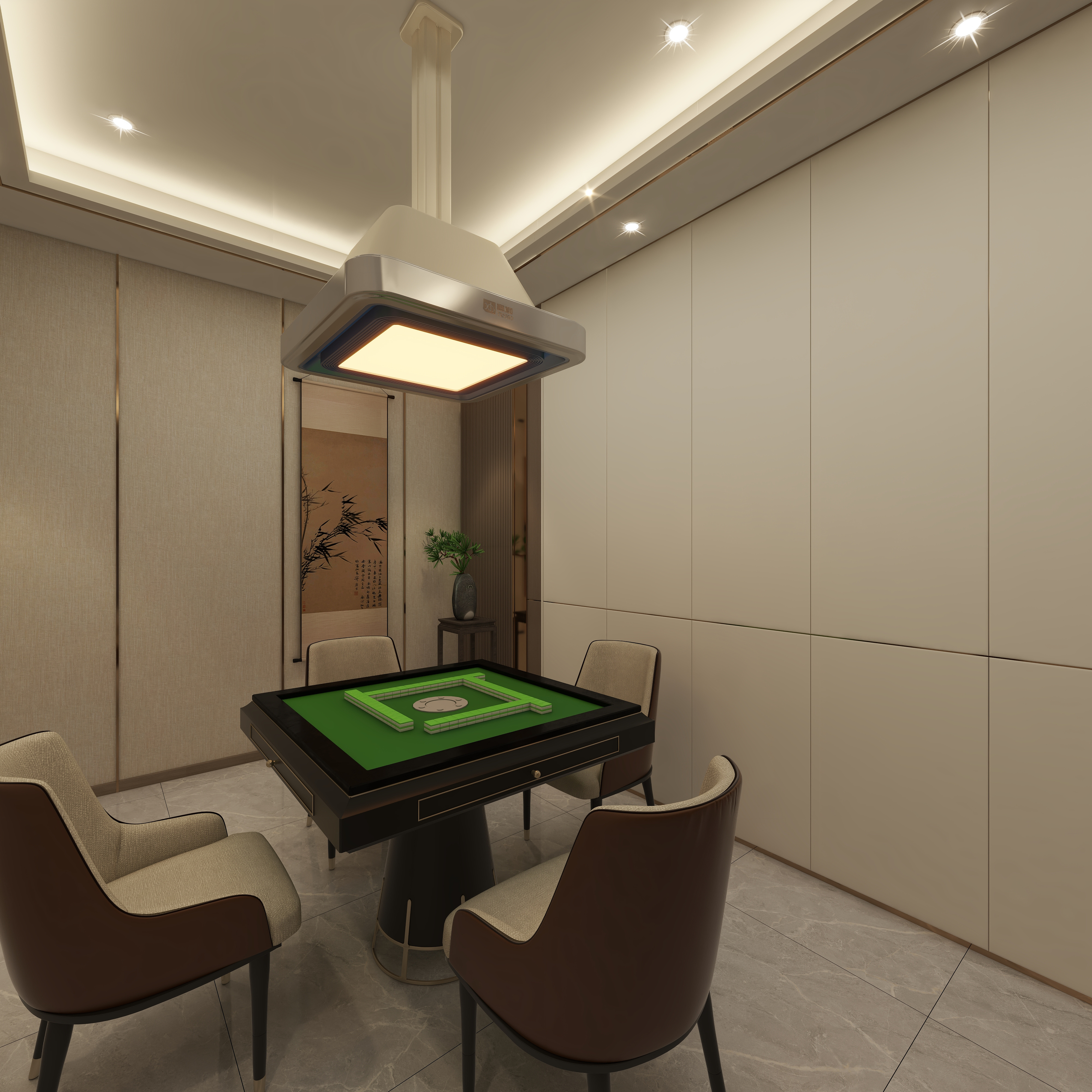 设计师珂源-金地悦海湾新中式360㎡茶楼三层包厢装修效果图第3张