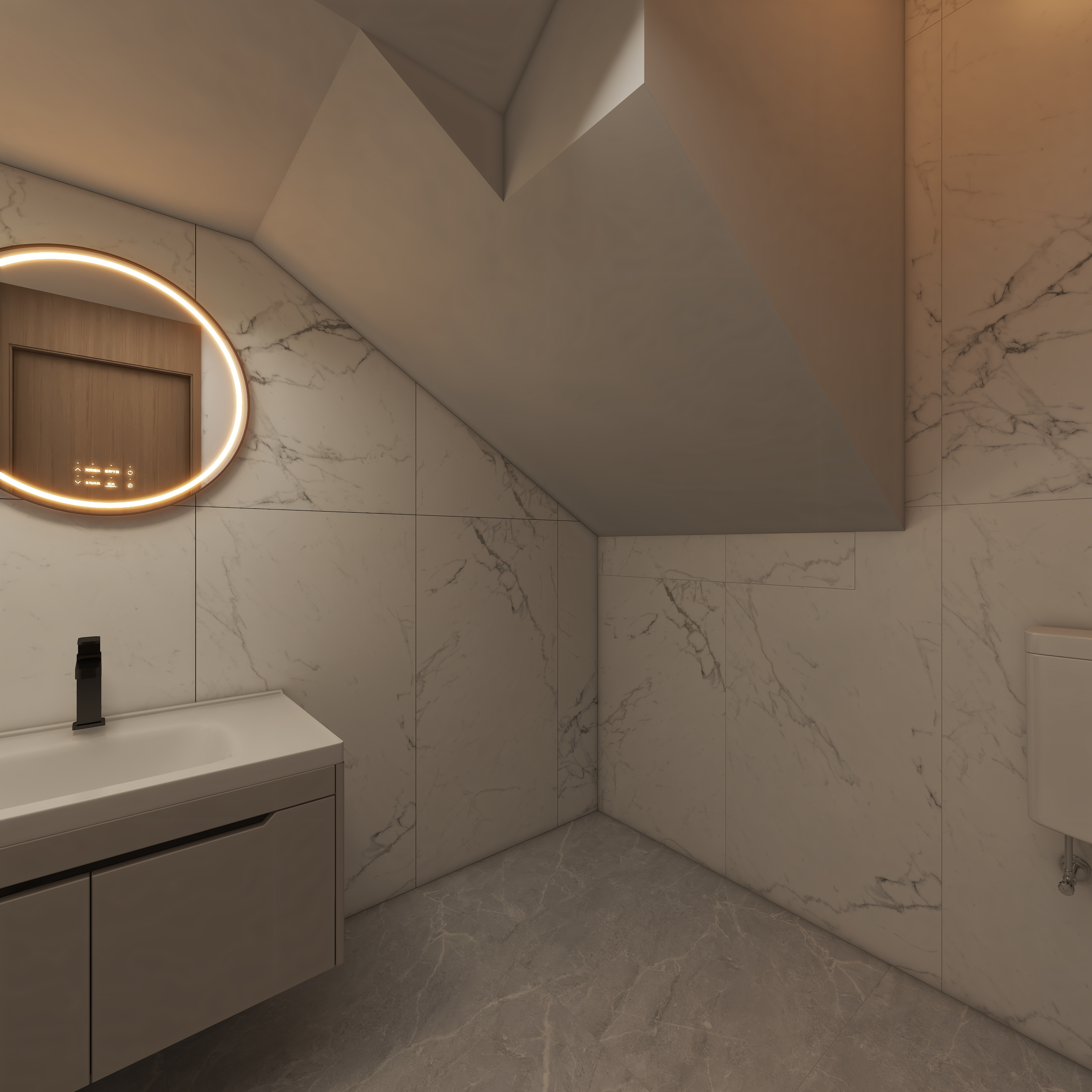 设计师珂源-金地悦海湾新中式360㎡茶楼一层卫生间装修效果图第3张