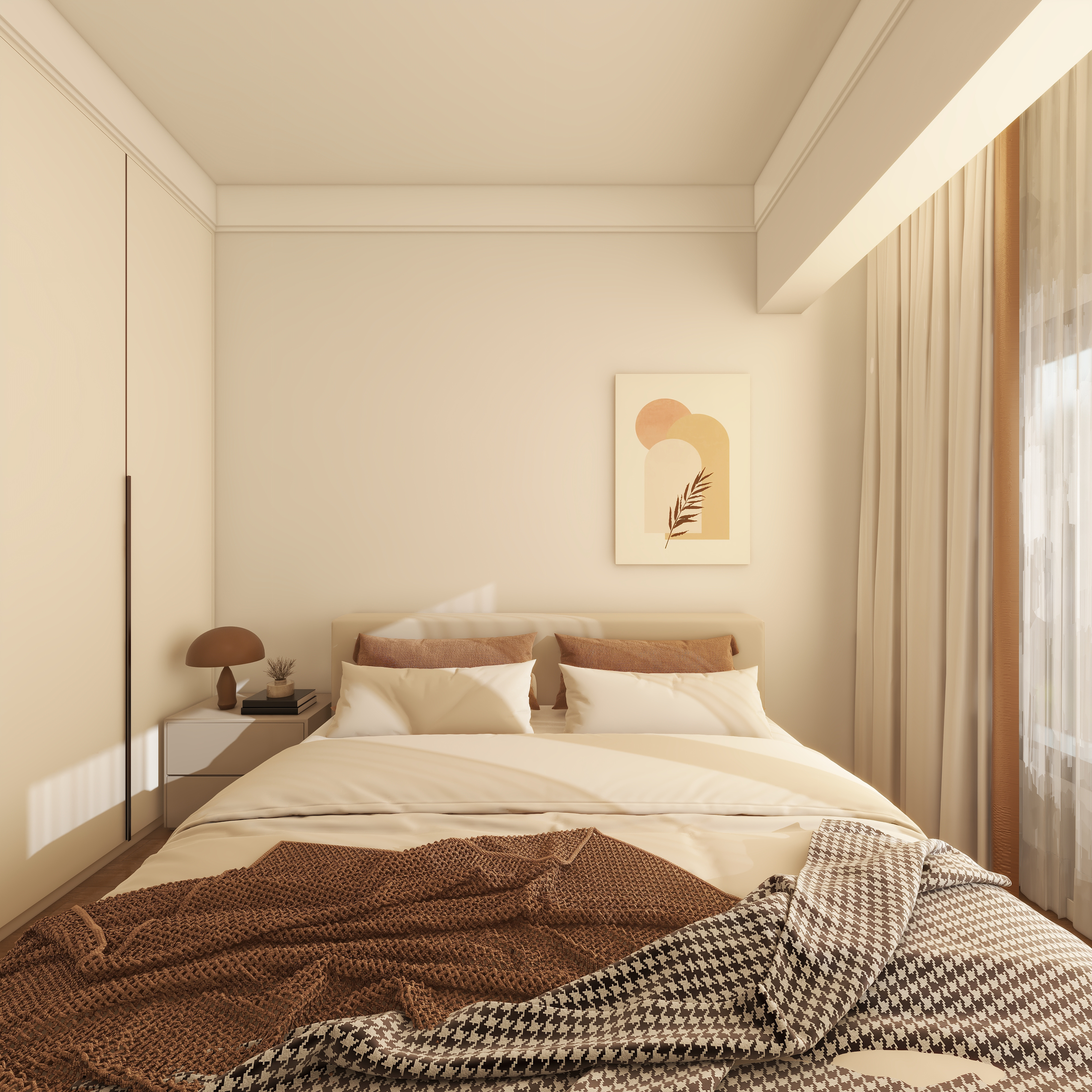 设计师珂源-金地悦海湾新中式360㎡茶楼二层卧室装修效果图第3张