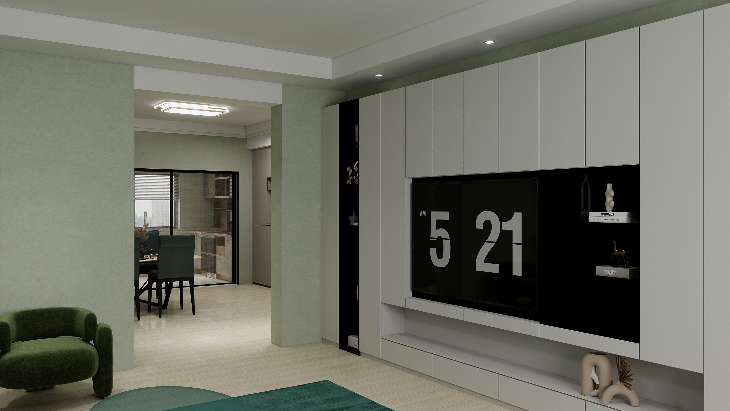 厙厾-138㎡3室一层客餐厅装修效果图第2张