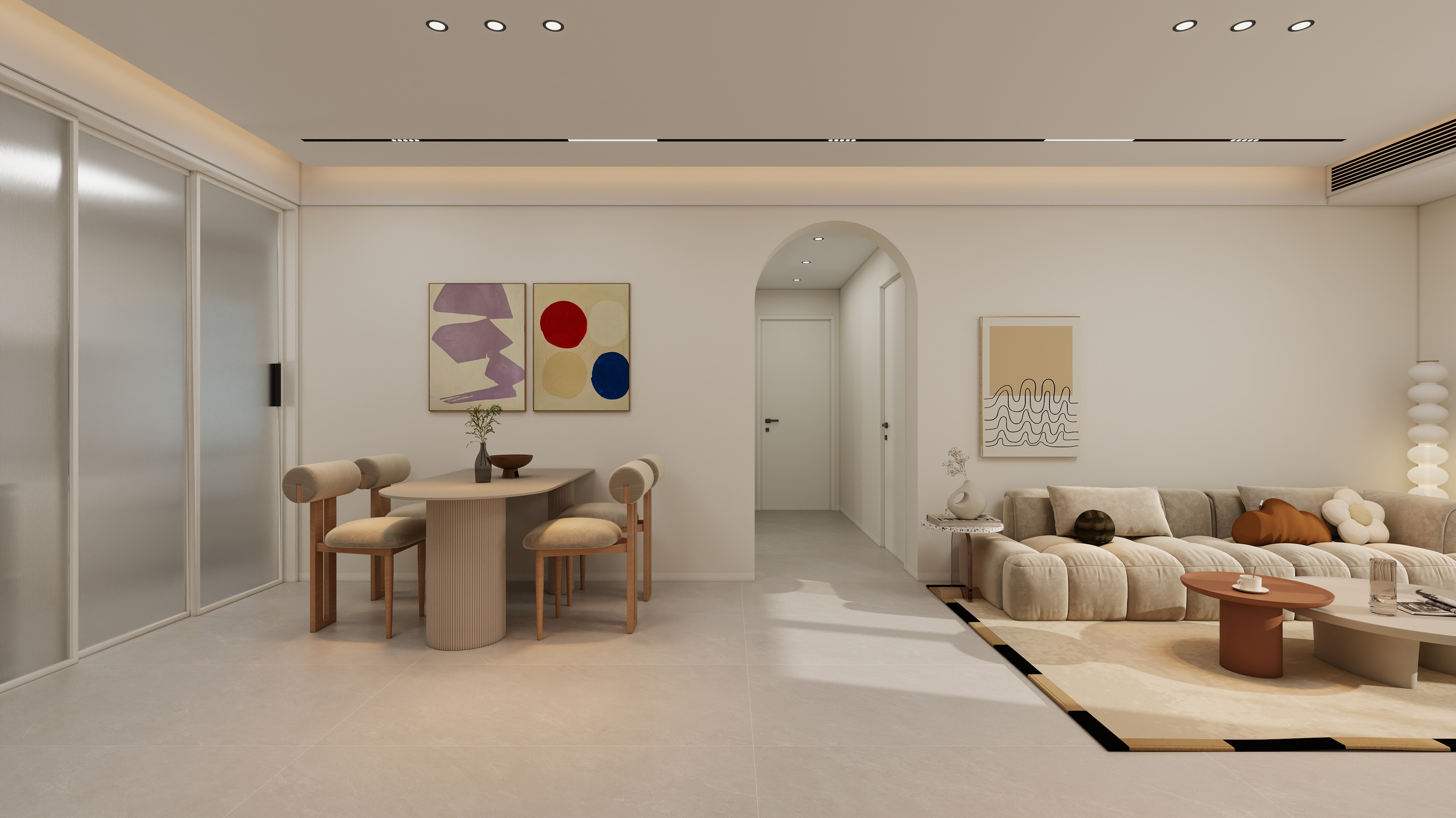 果乐设计-115方奶油风格三居室装修效果图