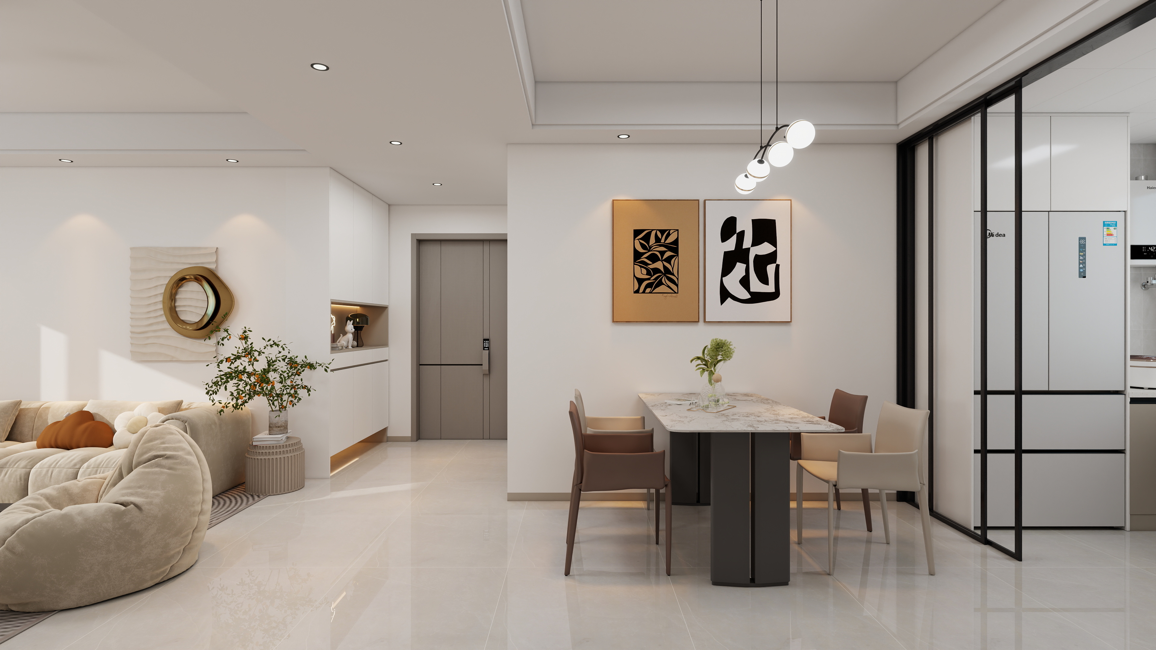 果乐设计-93方现代简约风格三居室装修效果图