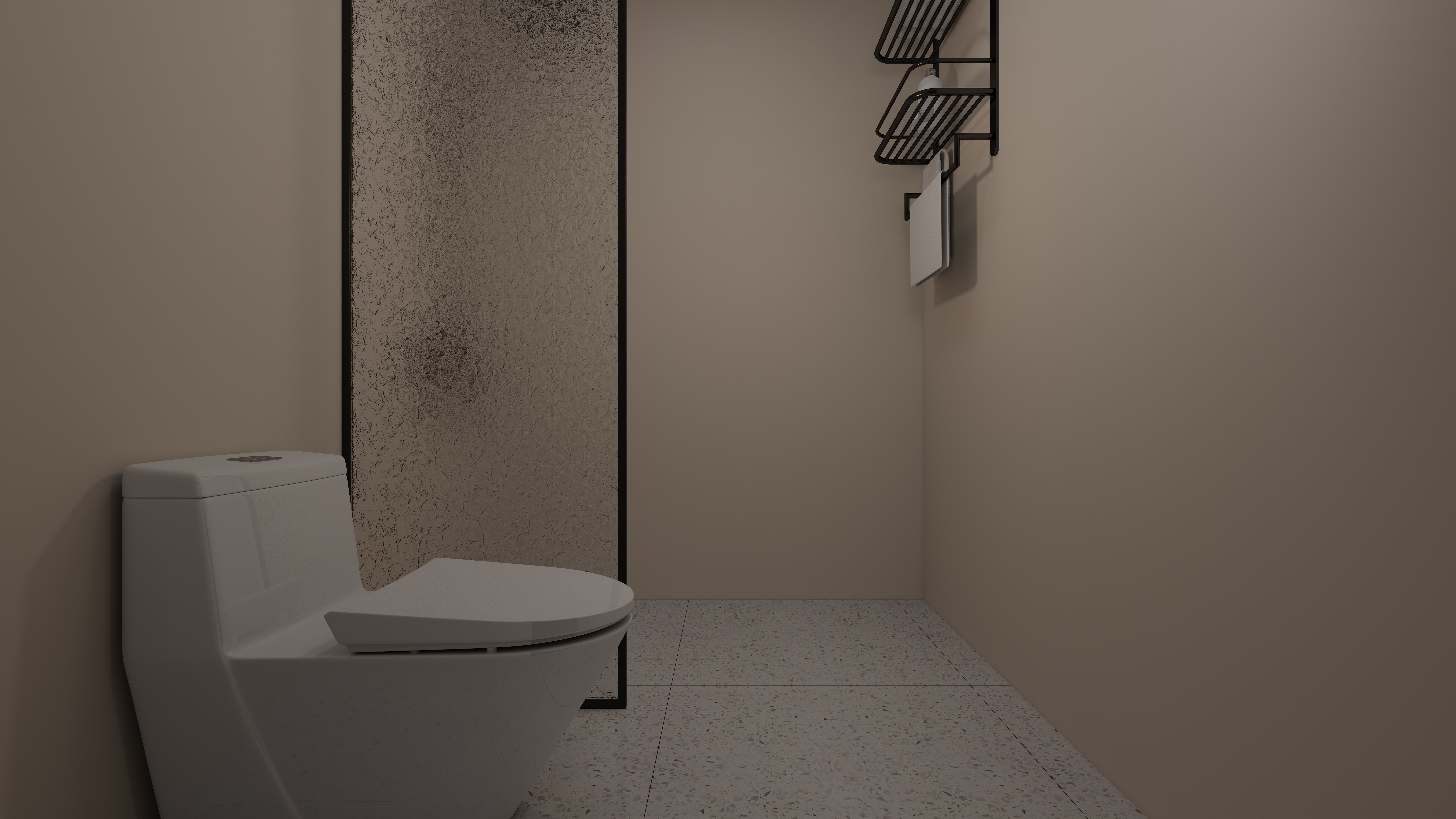 丁光辉-侘寂中古风150㎡4室一层卫生间4装修效果图第2张