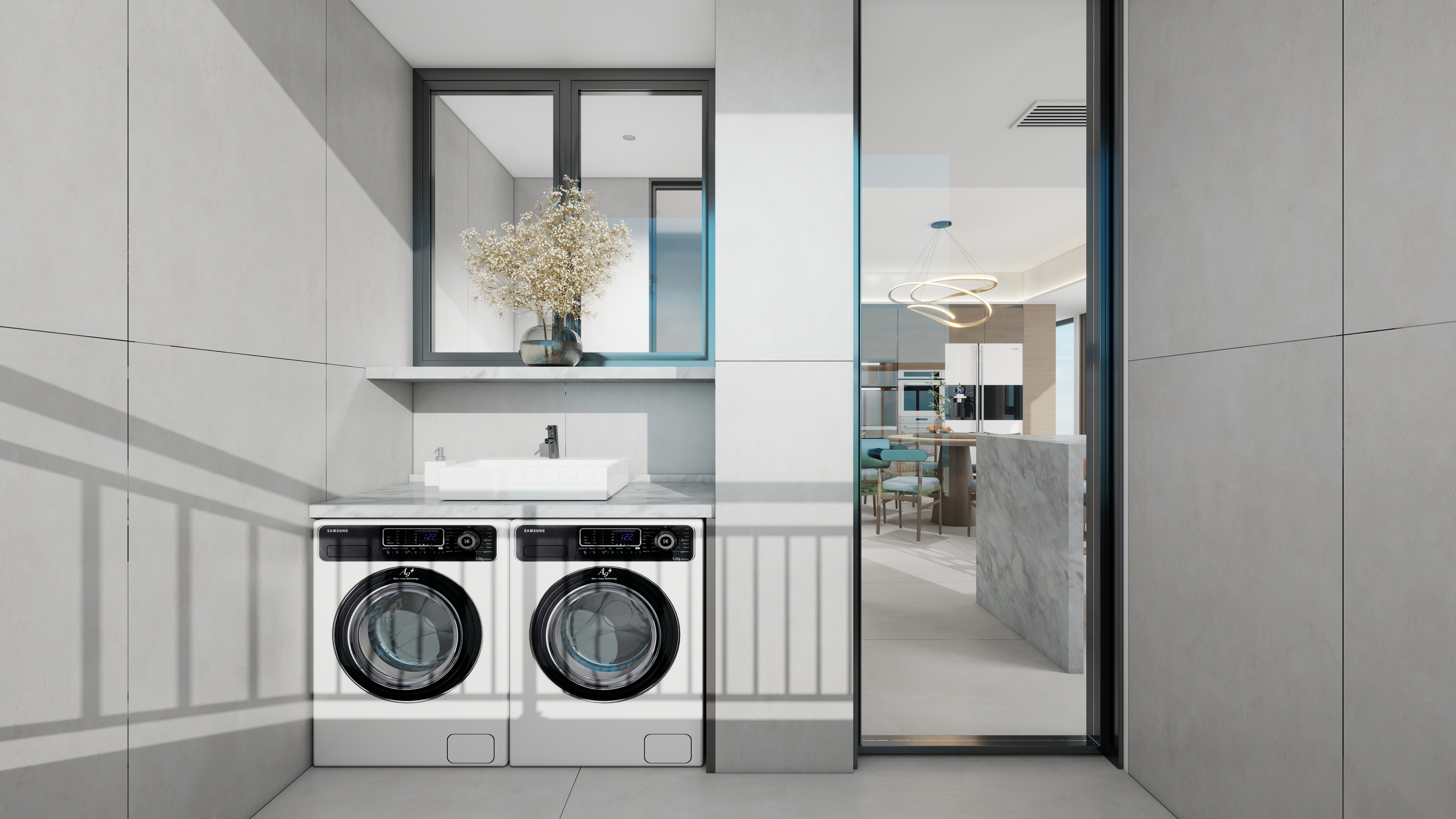 神马云在线-自建房。复式一层洗衣间装修效果图第2张