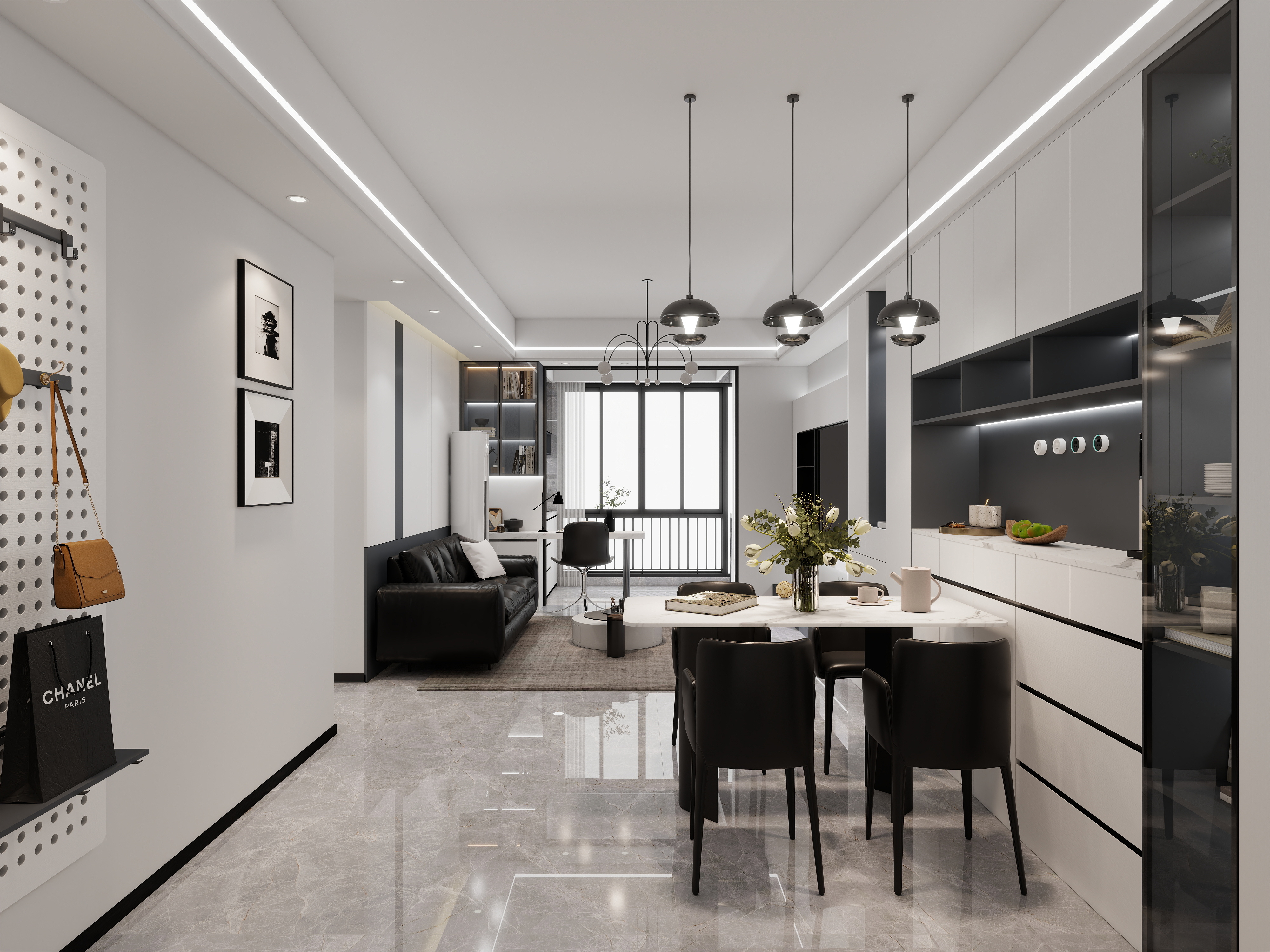 艺雅丽-96平现代简约 装修效果图