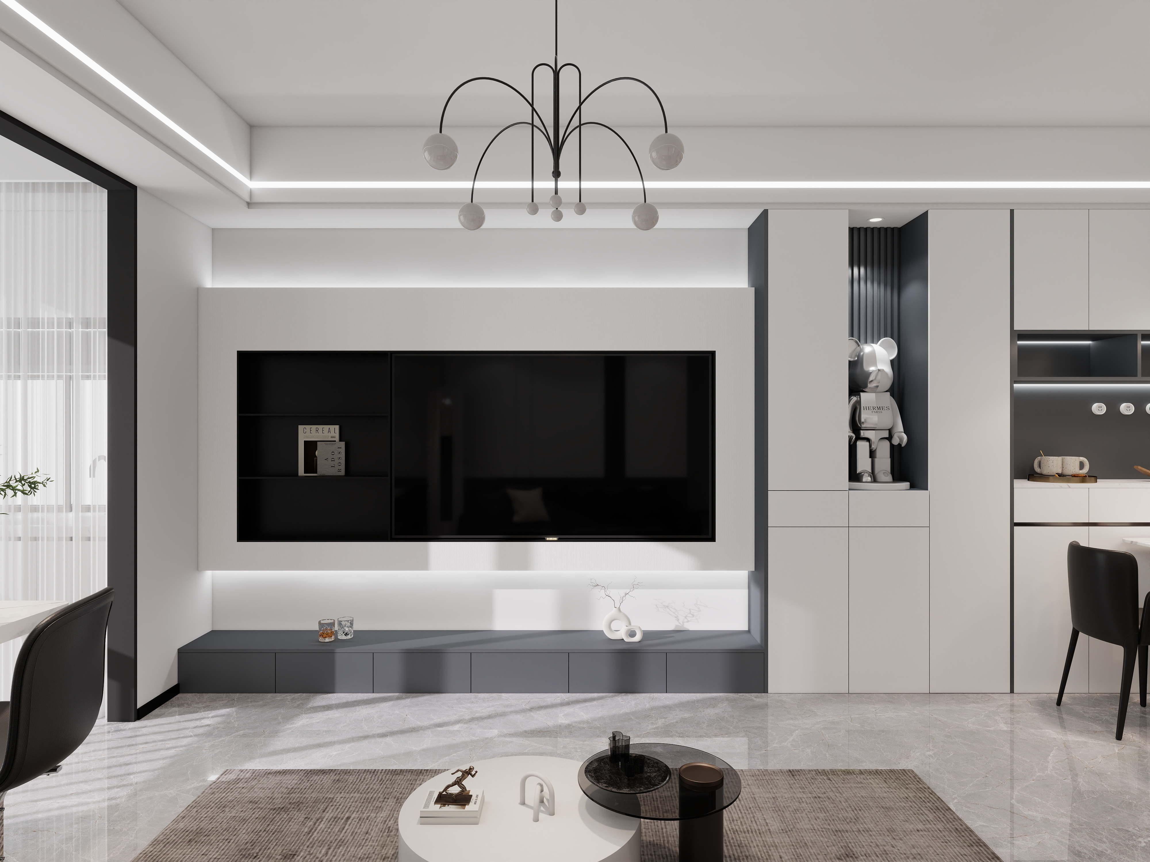 艺雅丽-96平现代简约装修效果图