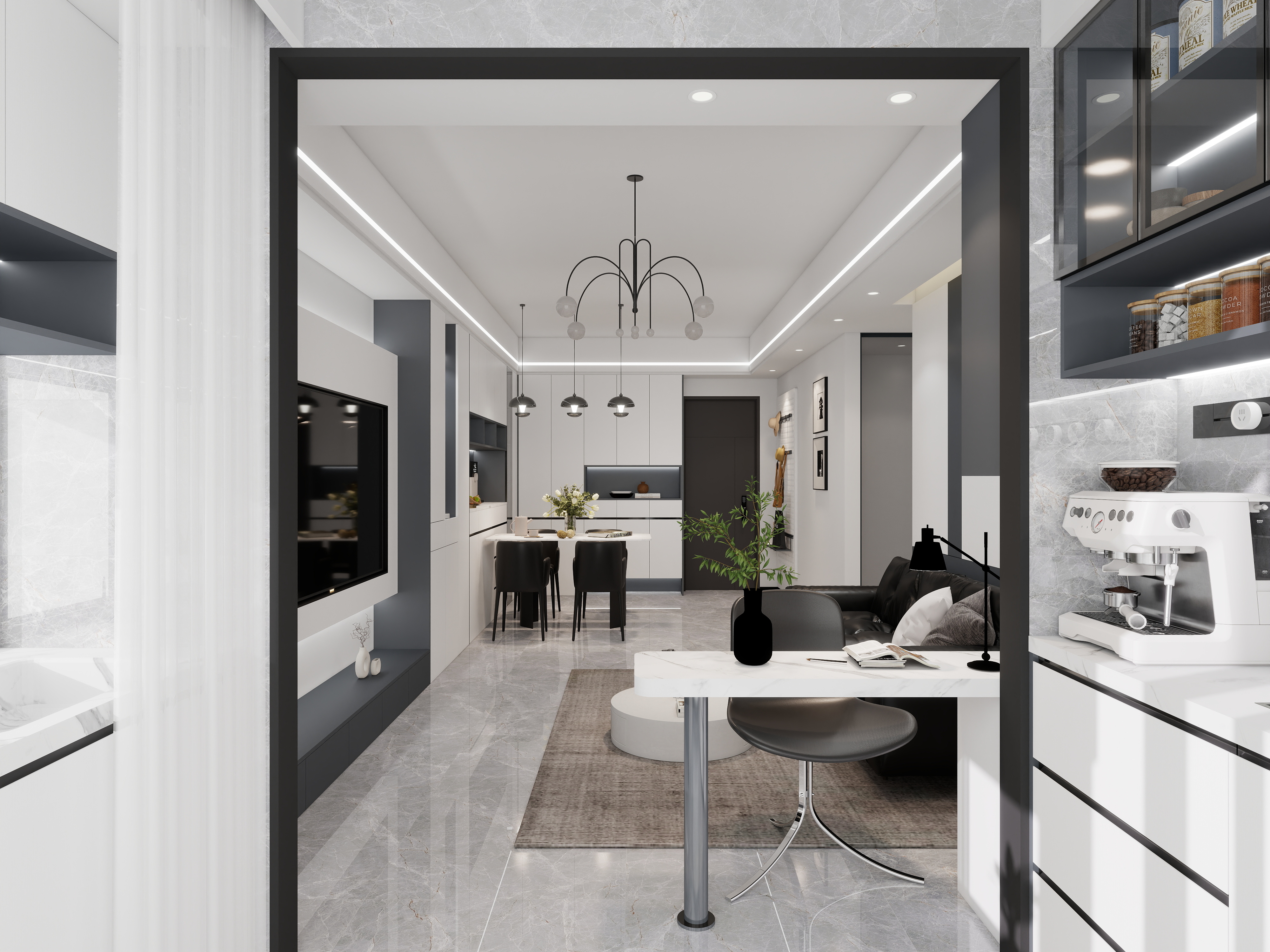 艺雅丽-96平现代简约装修效果图