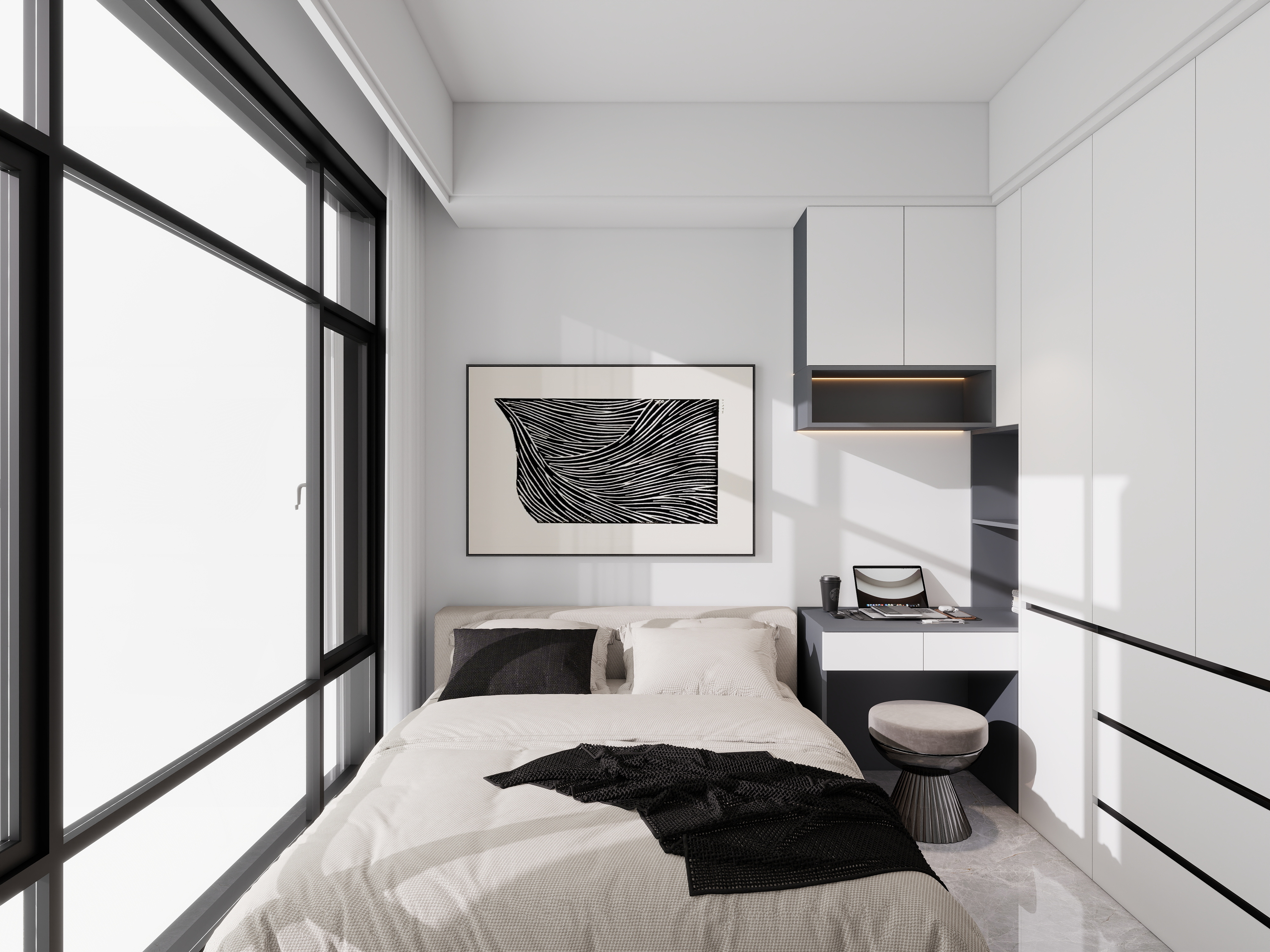 艺雅丽-96平现代简约装修效果图