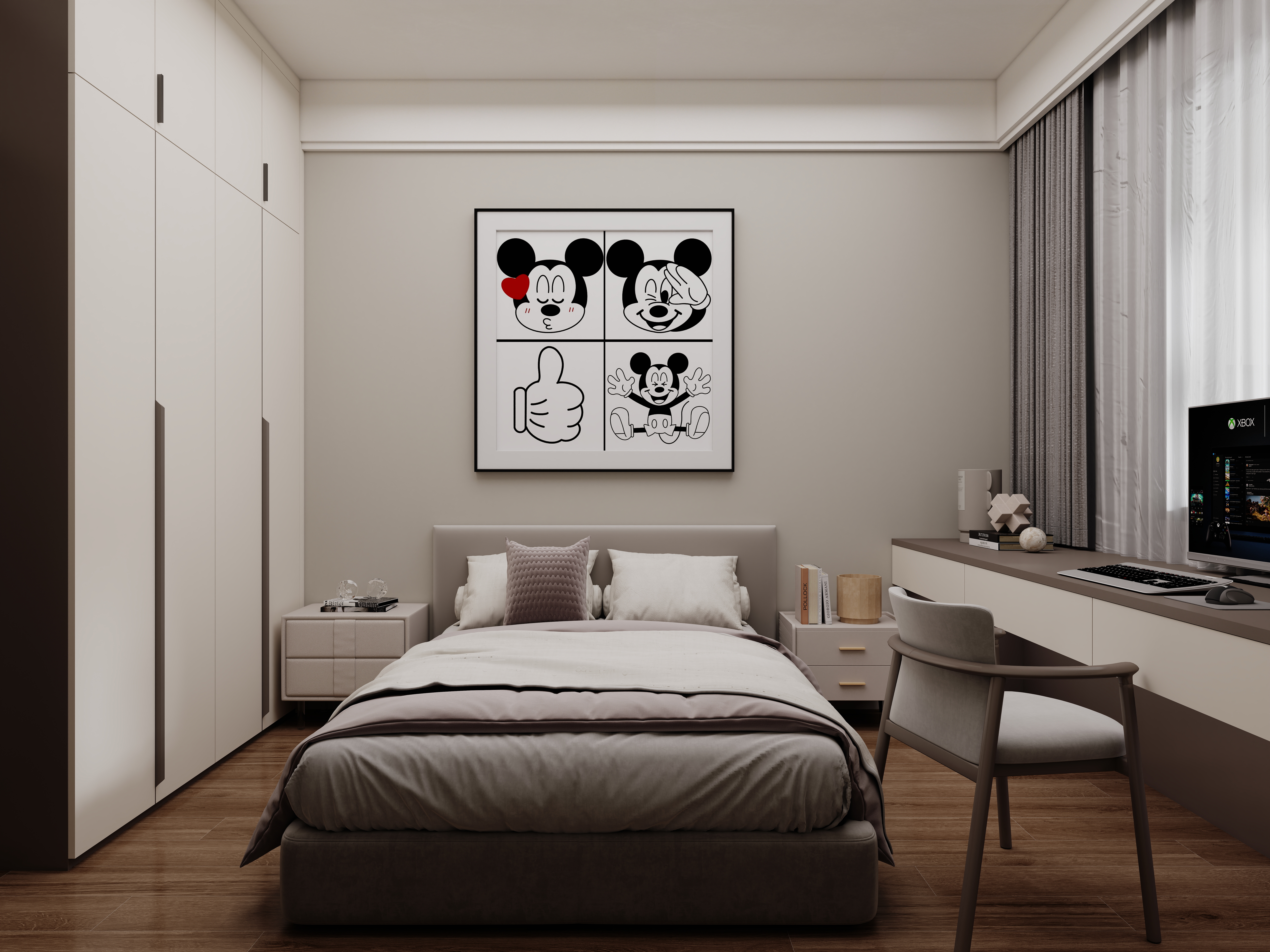 壹诺设计工作室-现代意式 一层卧室装修效果图第1张