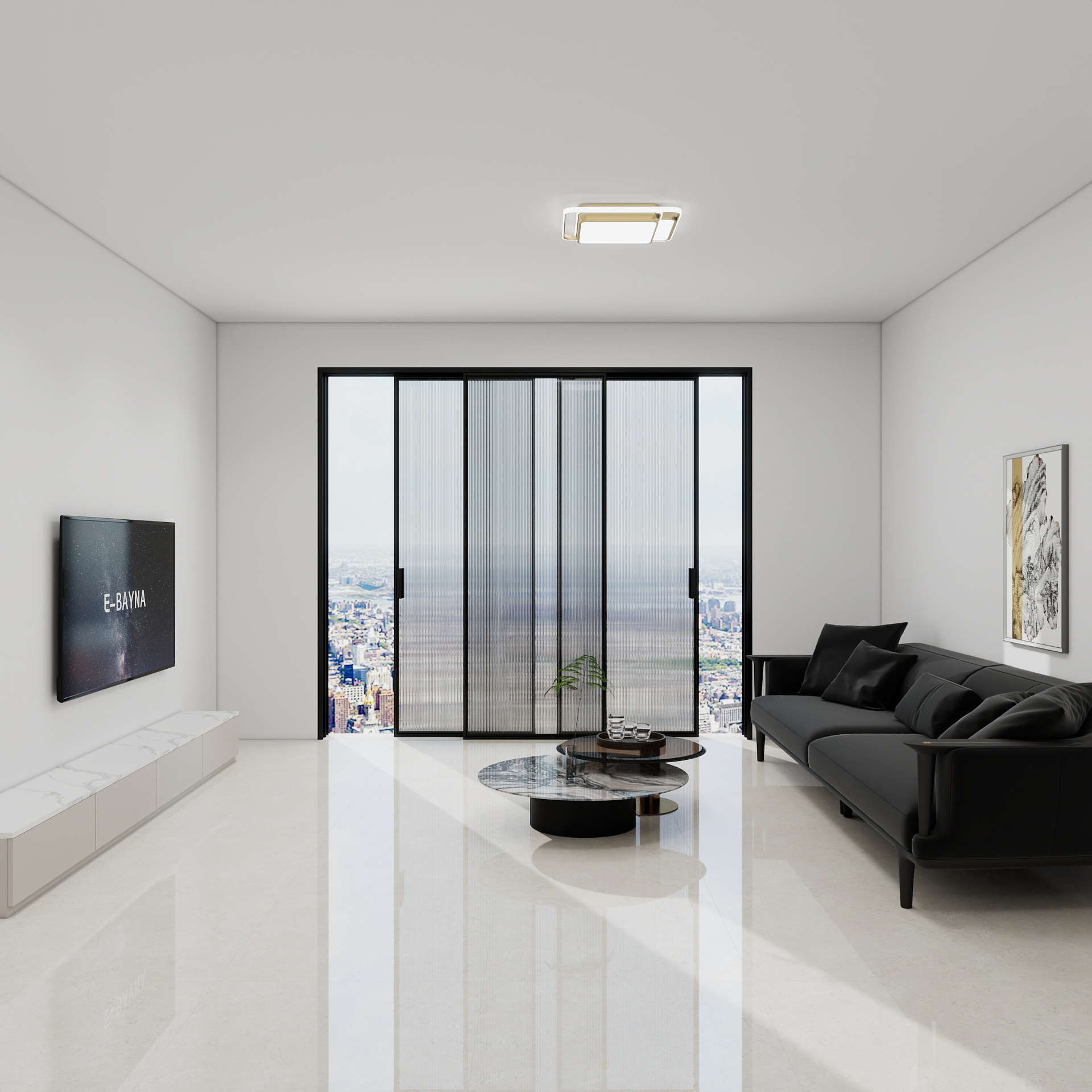 100元设计方案-93m²现代风格 装修效果图