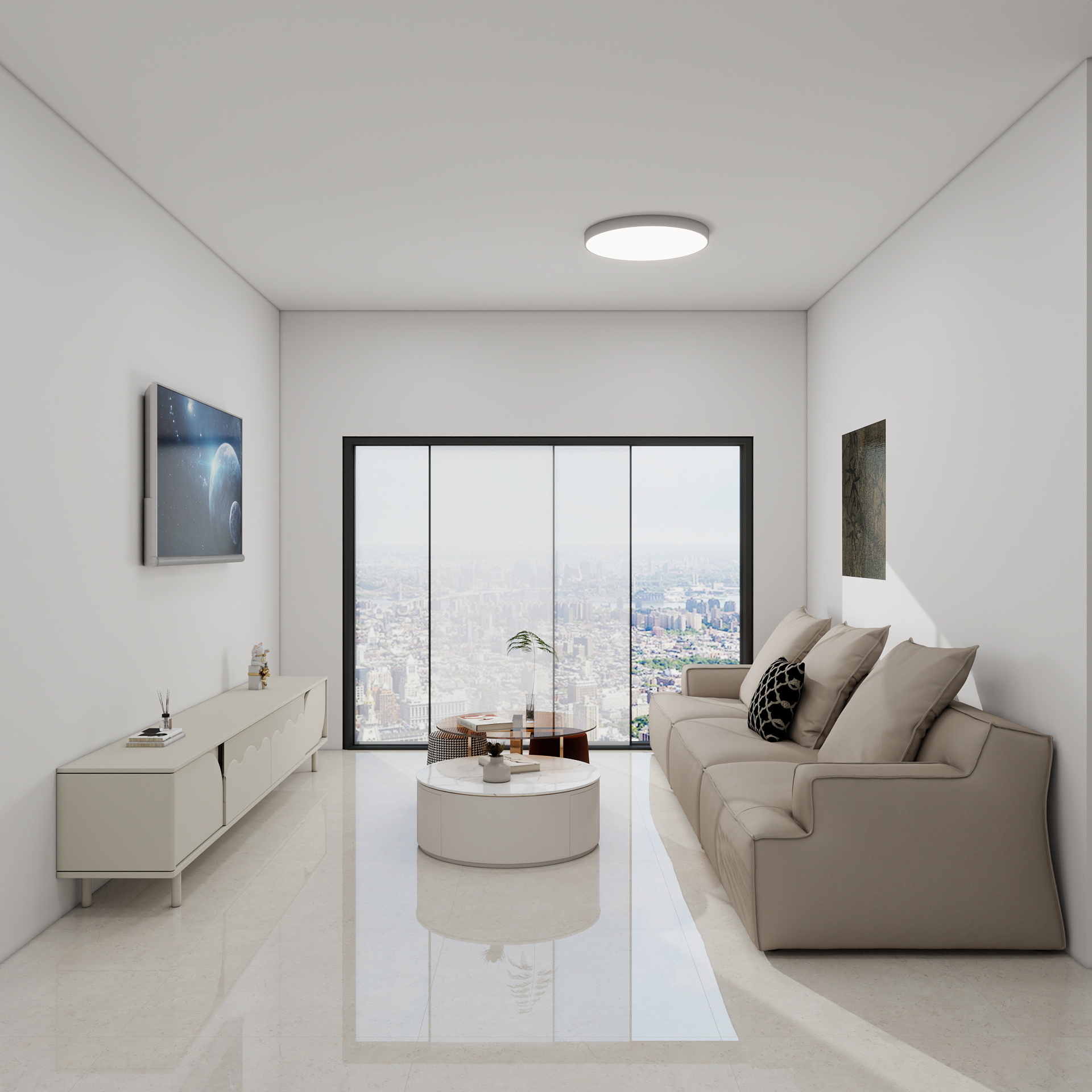 100元设计方案-84m²现代简约风格 装修效果图