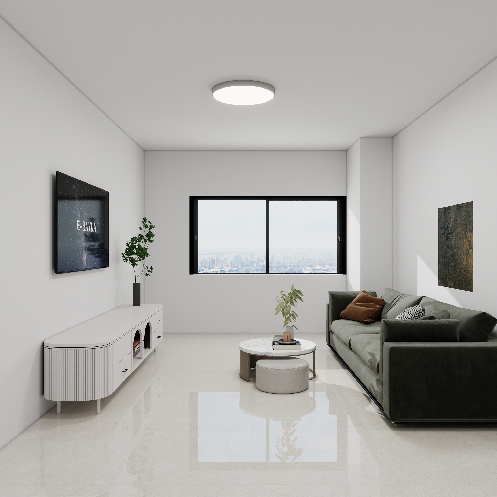 100元设计方案-83m²现代简约风格 装修效果图