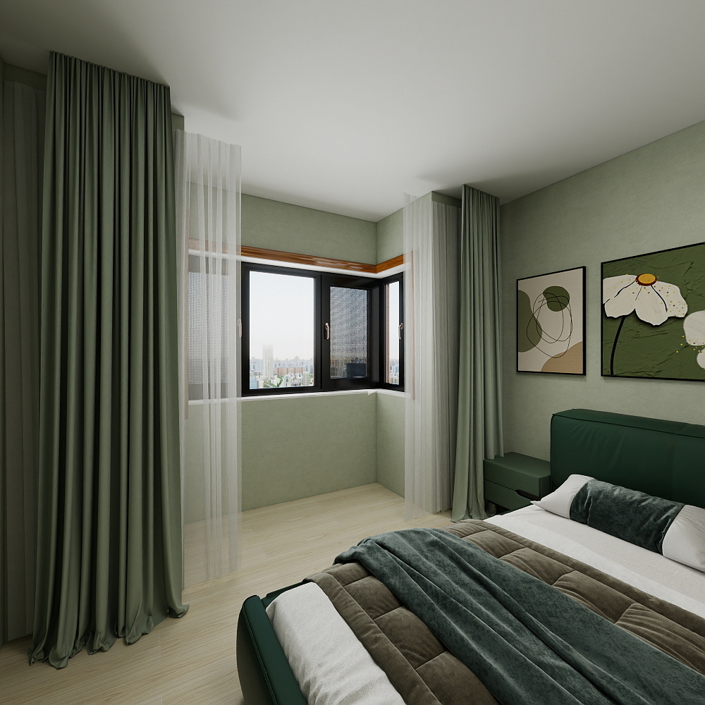 厙厾-138㎡3室一层次卧装修效果图第4张