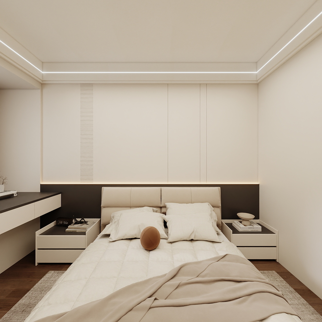 壹诺设计工作室-现代简约一层主卧装修效果图第4张