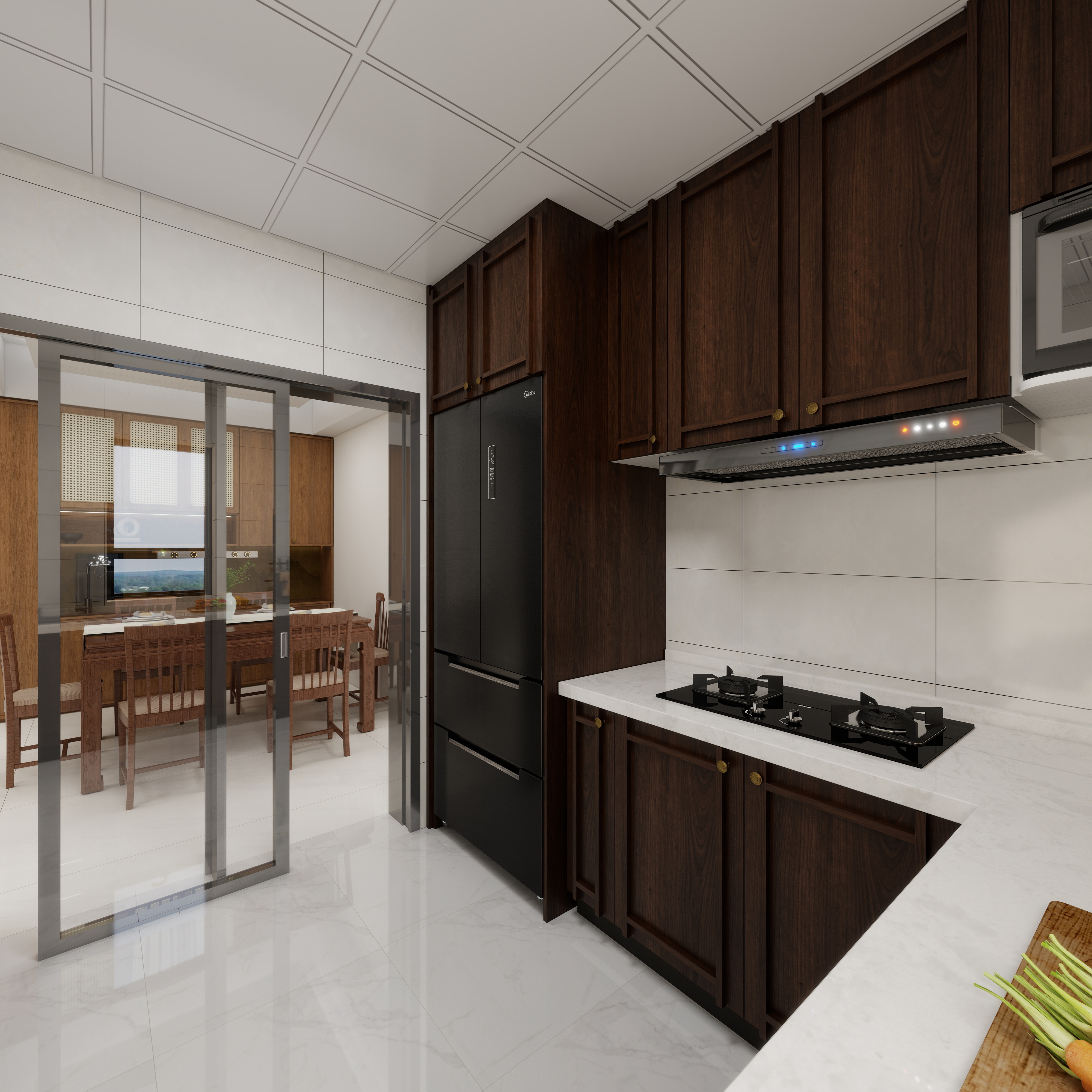 珈源工作室-西安小区一层厨房装修效果图第3张