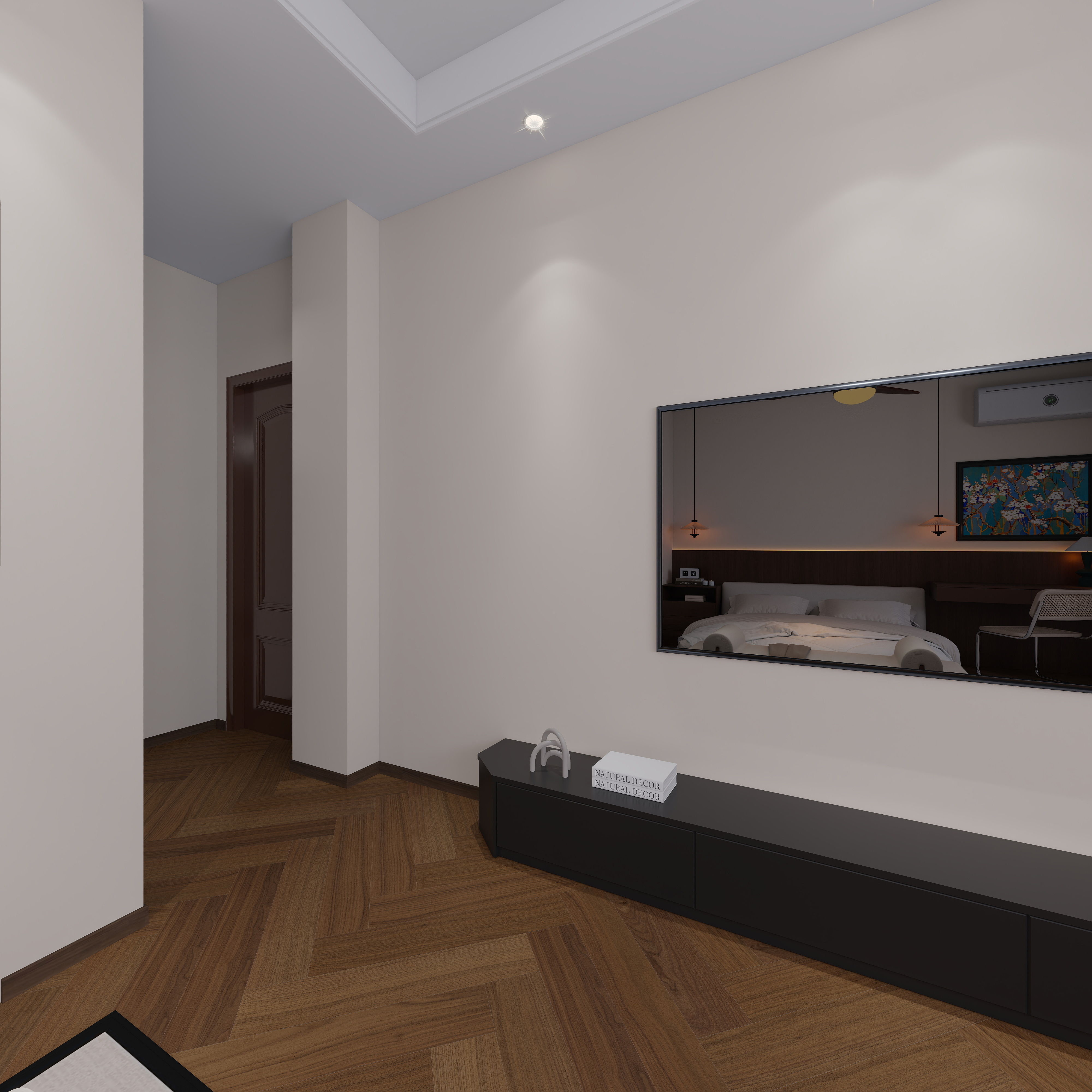 丁光辉-侘寂中古风150㎡4室一层卧室1装修效果图第4张