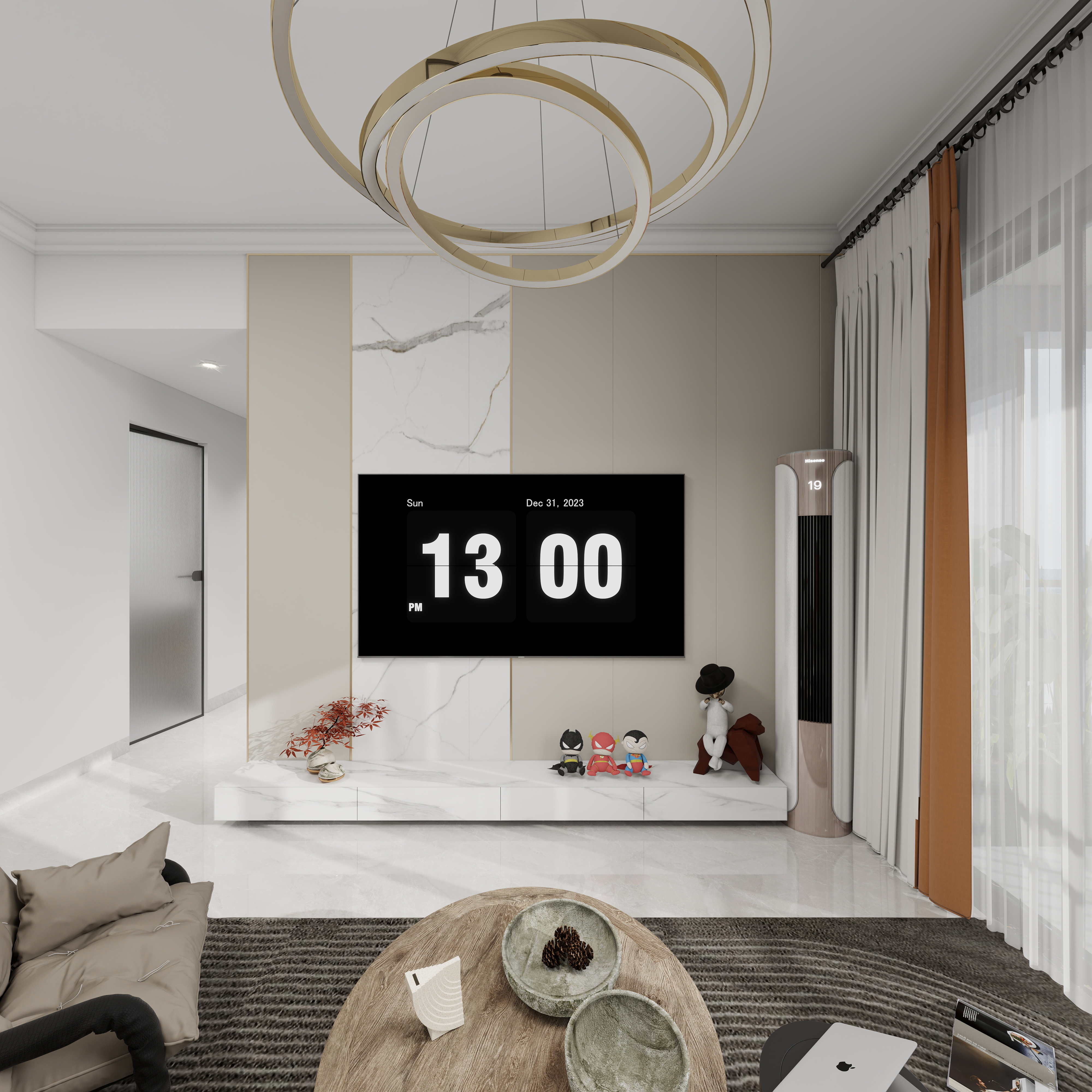 王世华-华发四季峰景四期现代简约99㎡3室一层客餐厅装修效果图第4张