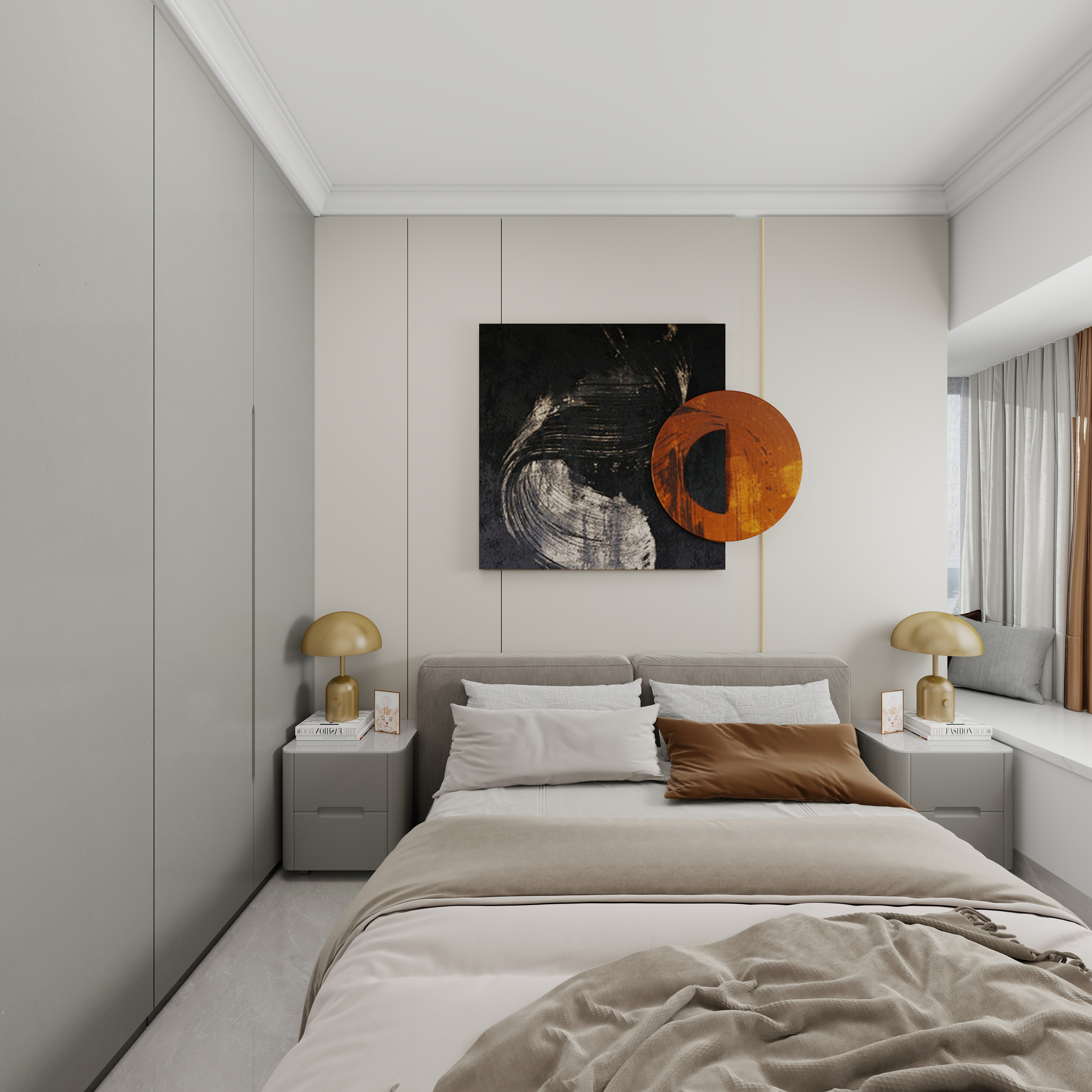 王世华-华发四季峰景四期现代简约99㎡3室一层主卧装修效果图第4张