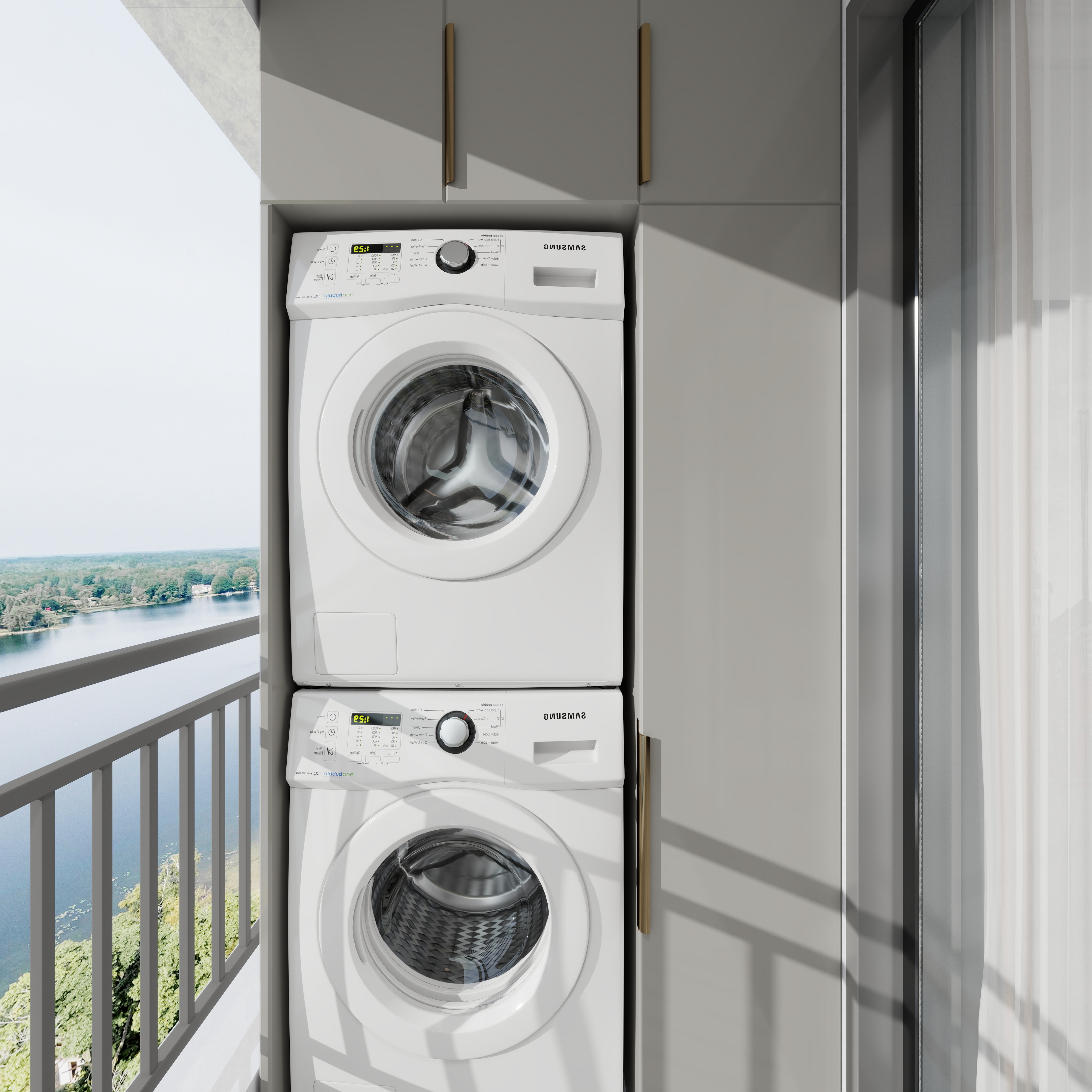 王世华-华发四季峰景四期现代简约99㎡3室一层阳台装修效果图第4张