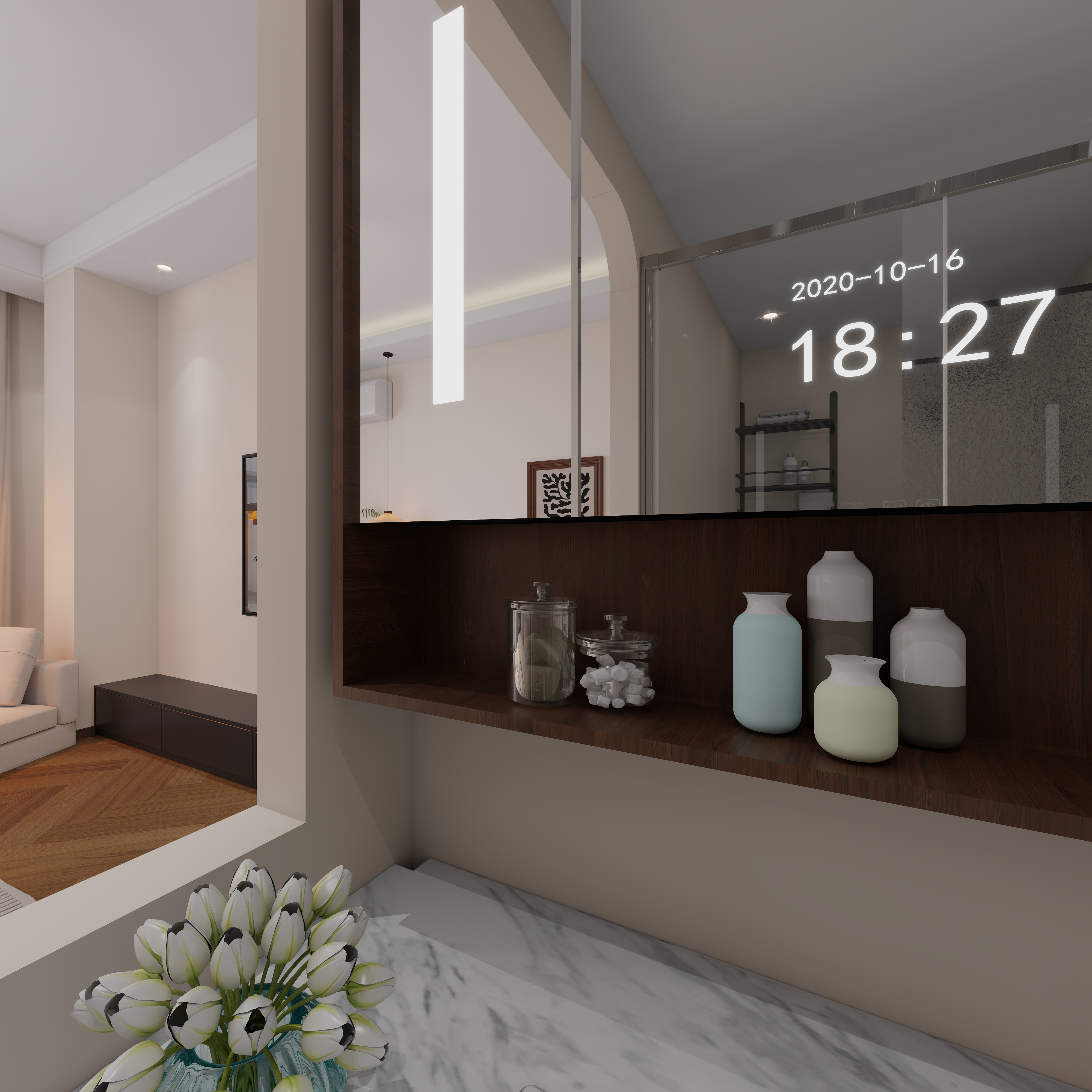 丁光辉-侘寂中古风150㎡4室一层卫生间2装修效果图第4张