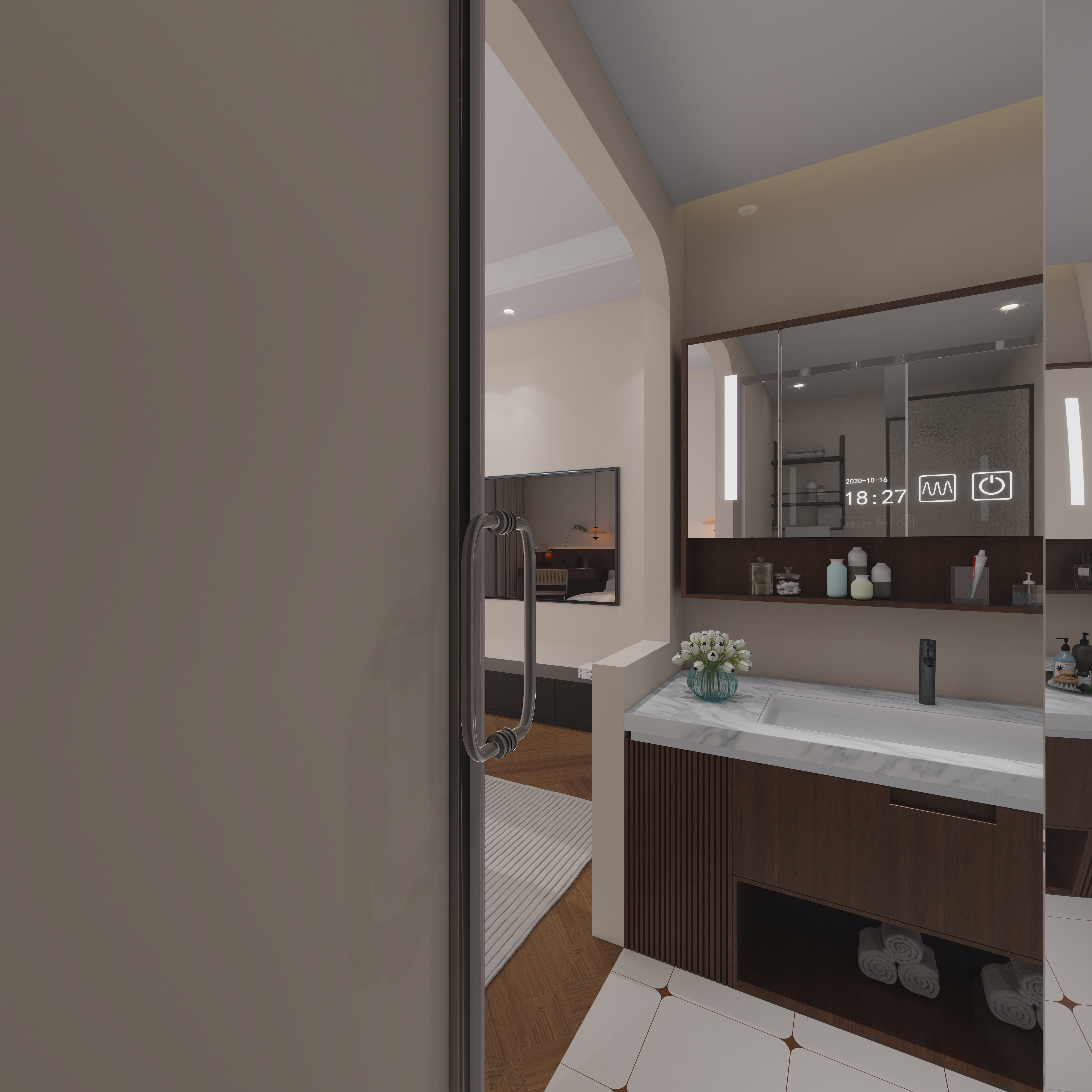 丁光辉-侘寂中古风150㎡4室一层卫生间2装修效果图第5张