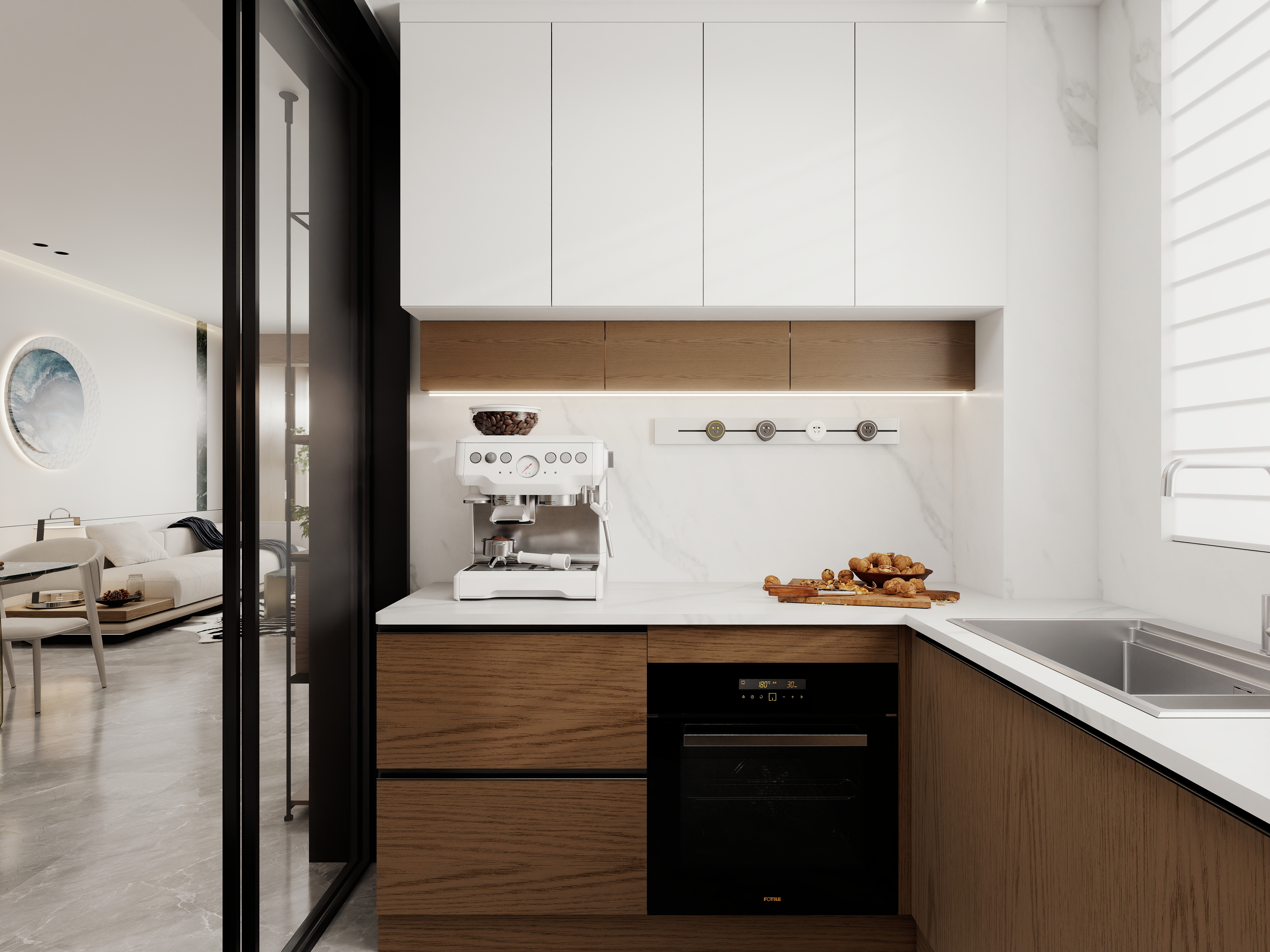 陈辉-现代简约108㎡3室装修效果图