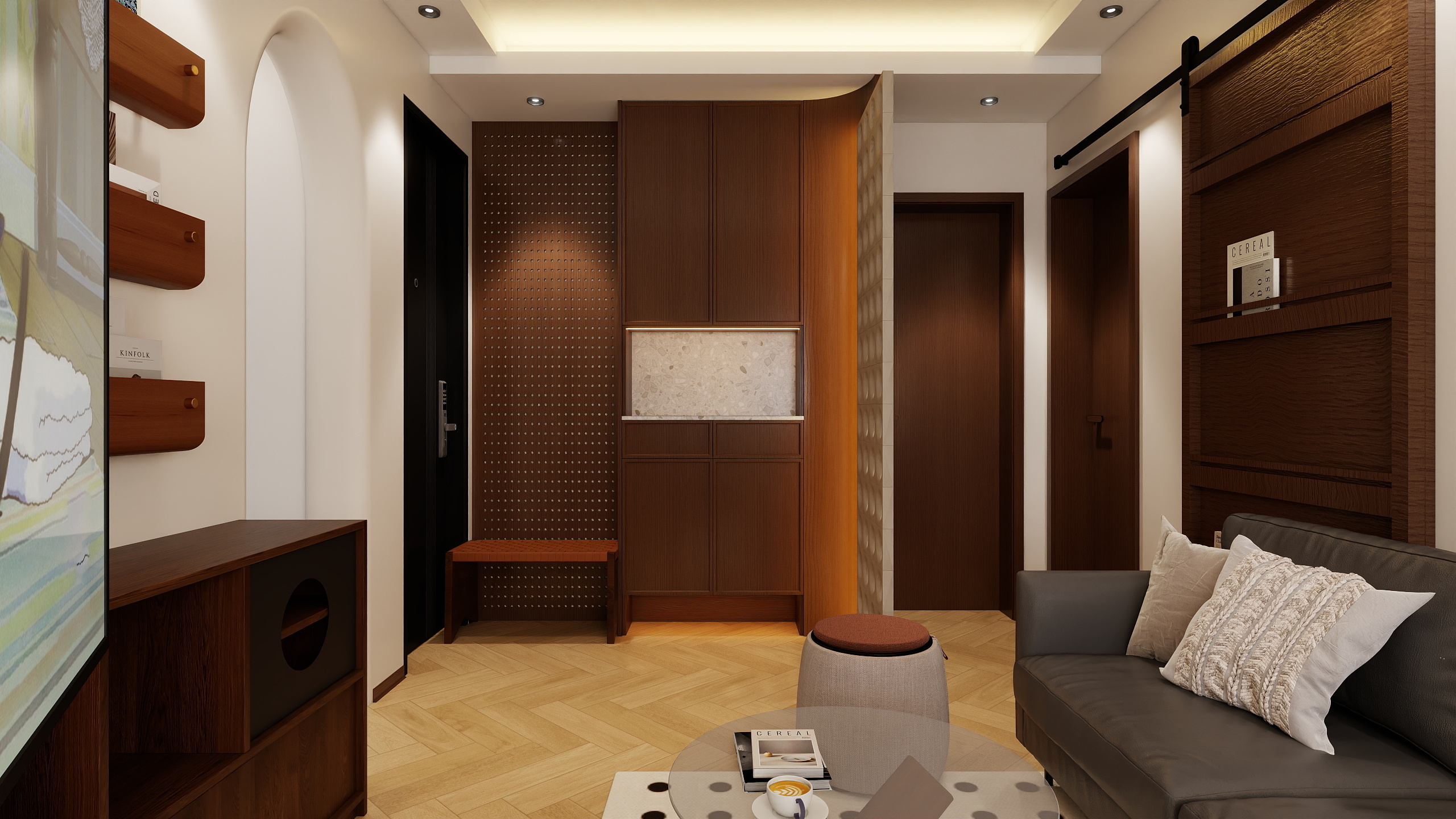 郭涛-老破小户改中古风装修效果图