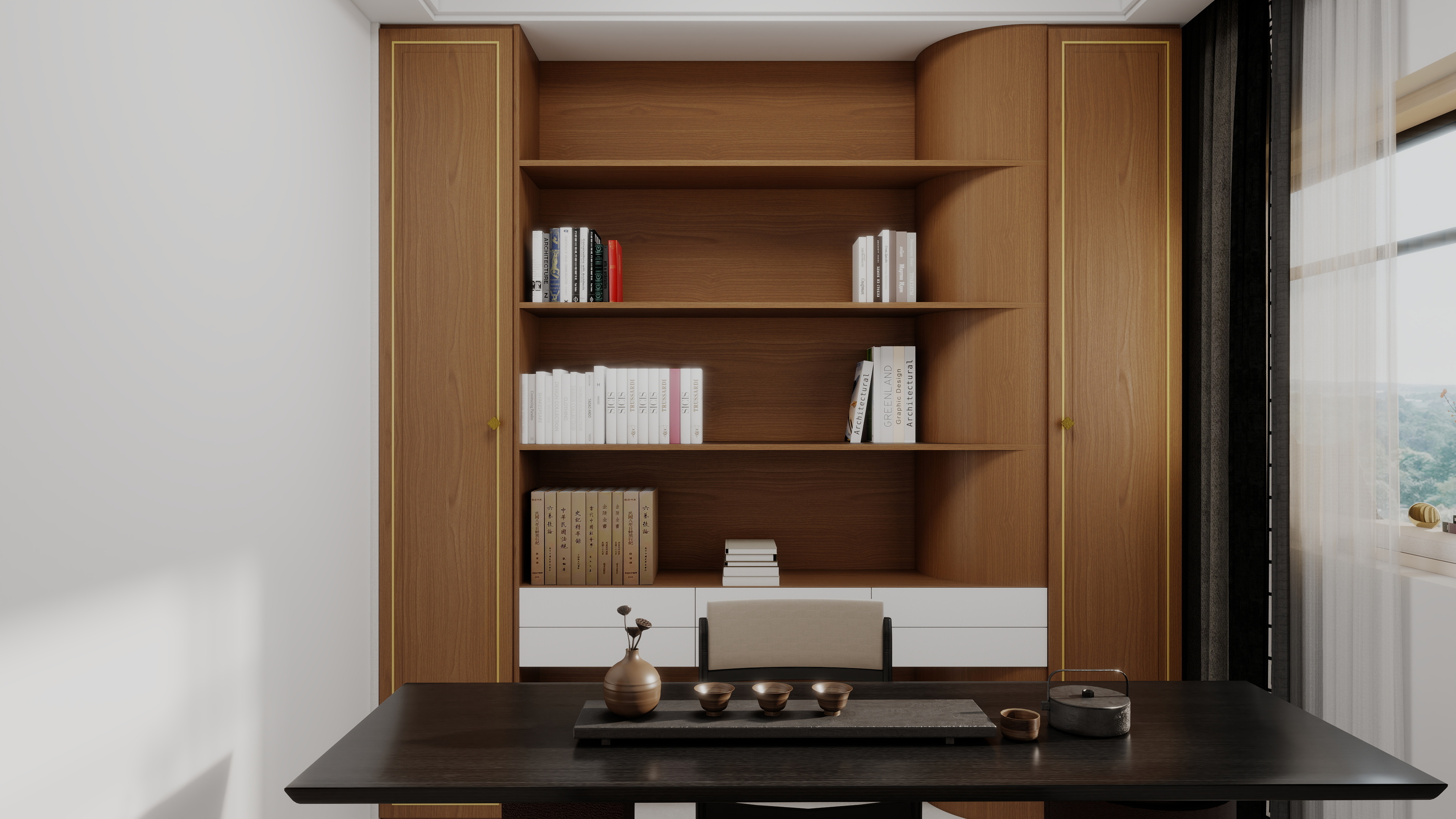 珈源工作室-杭州小区新中式装修效果图